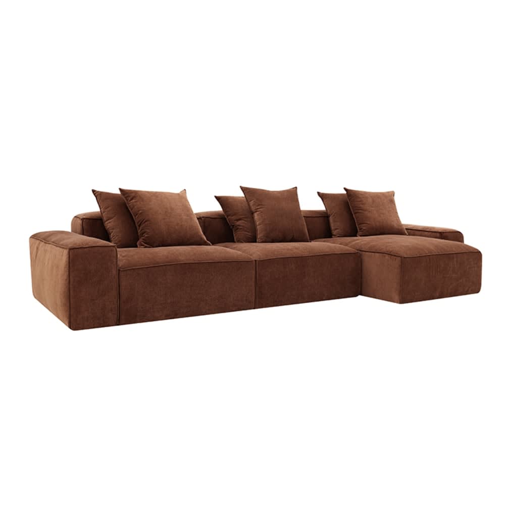 Riley Muse Rust Modular Sofa - 3 Seater Chaise color Muse Rust