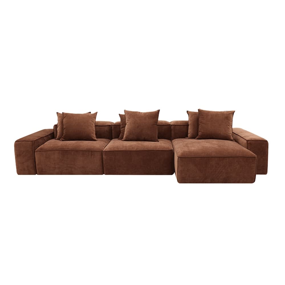 Riley Muse Rust Modular Sofa - 3 Seater Chaise color Muse Rust
