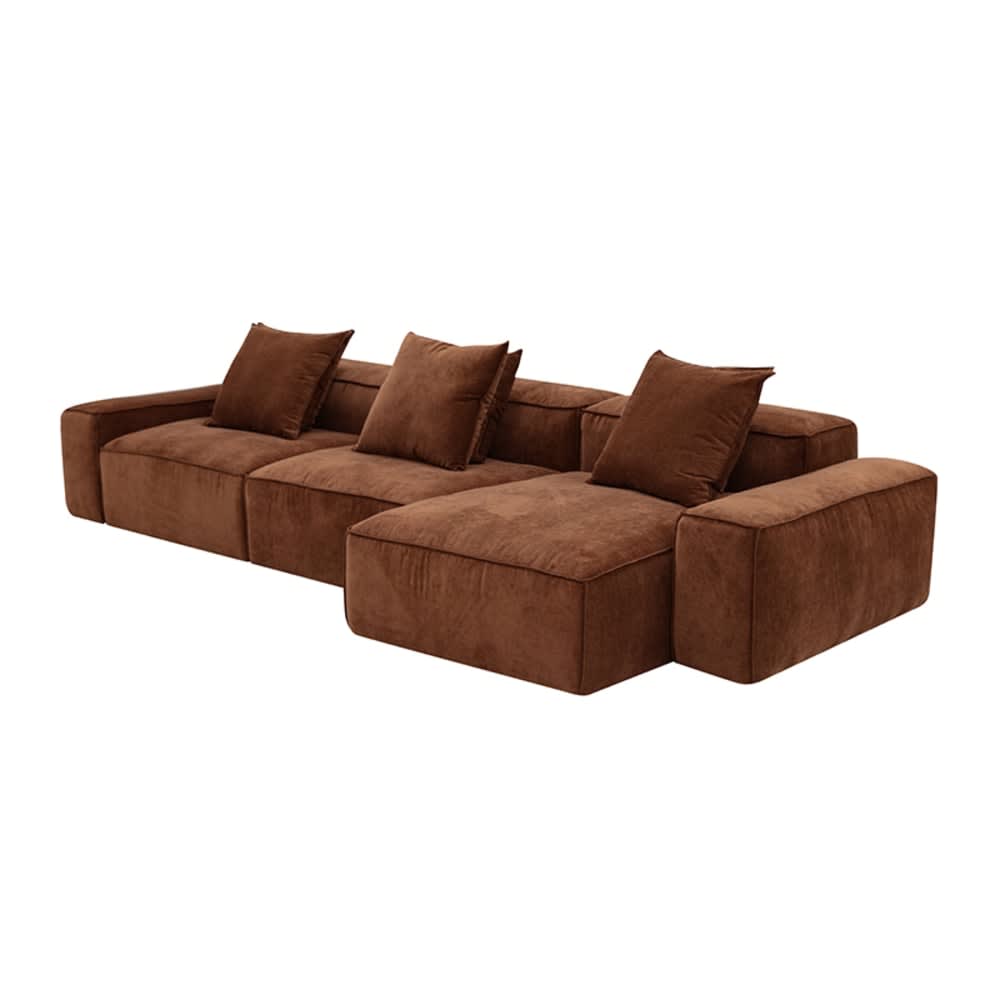 Riley Muse Rust Modular Sofa - 3 Seater Chaise color Muse Rust
