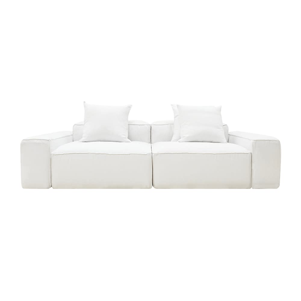 Riley Linen Pure White Modular Sofa - 2 Seater color Linen Pure White