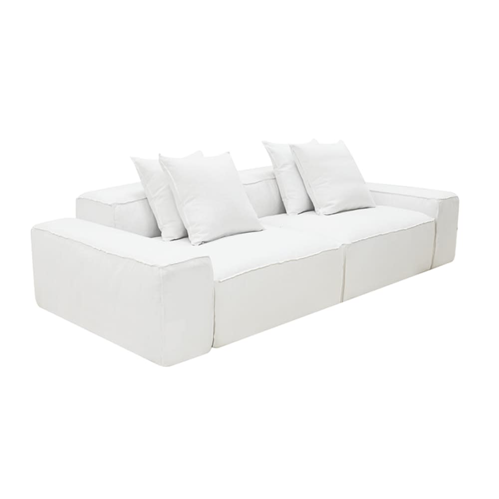 Riley Linen Pure White Modular Sofa - 2 Seater color Linen Pure White