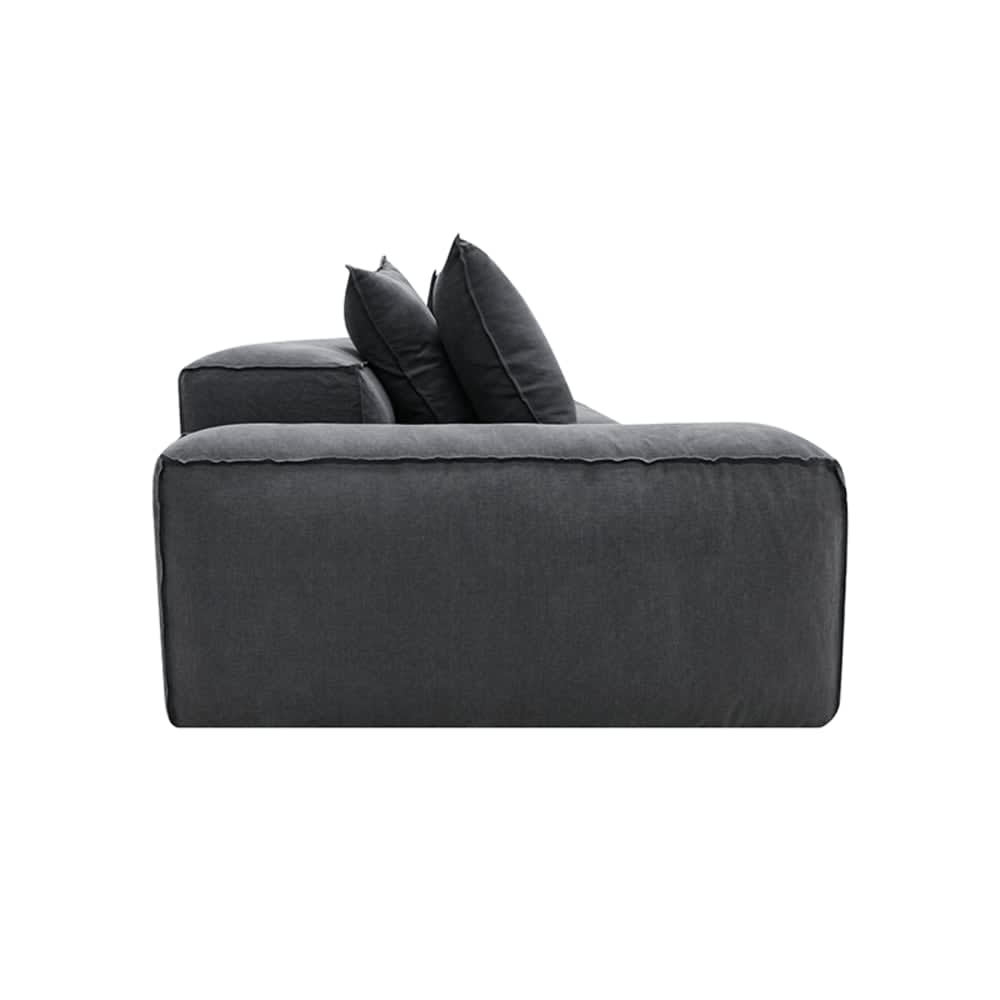 Riley Linen Charcoal Modular Sofa - 3 Seater color Linen Charcoal