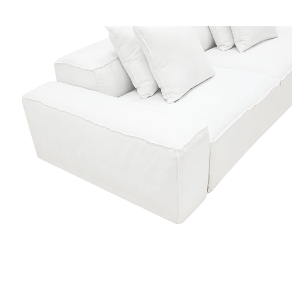Riley Linen Pure White Modular Sofa - 3 Seater color Linen Pure White