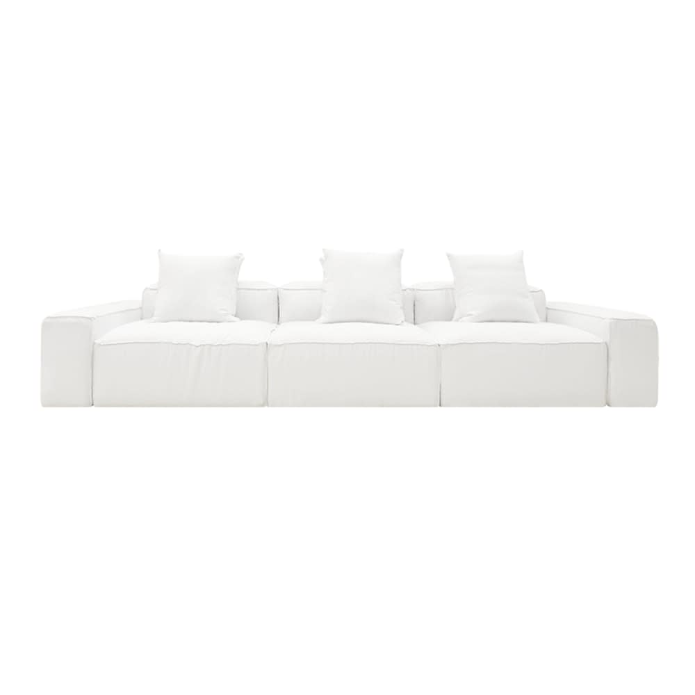 Riley Linen Pure White Modular Sofa - 3 Seater color Linen Pure White