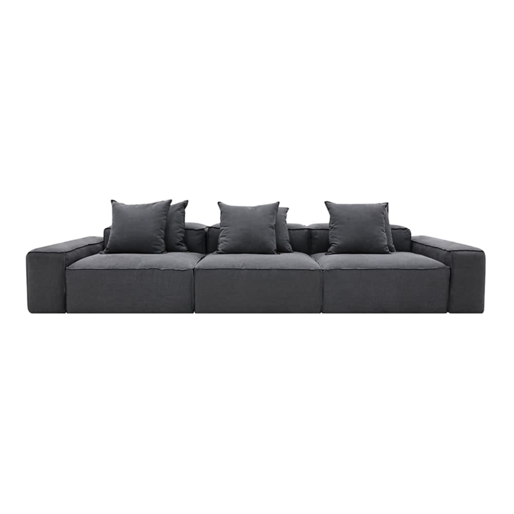 Riley Linen Charcoal Modular Sofa - 3 Seater color Linen Charcoal
