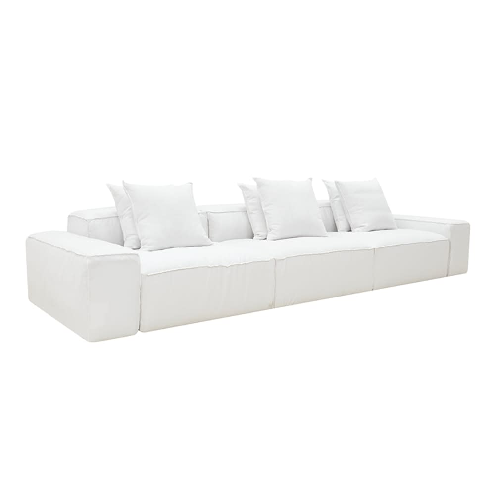 Riley Linen Pure White Modular Sofa - 3 Seater color Linen Pure White