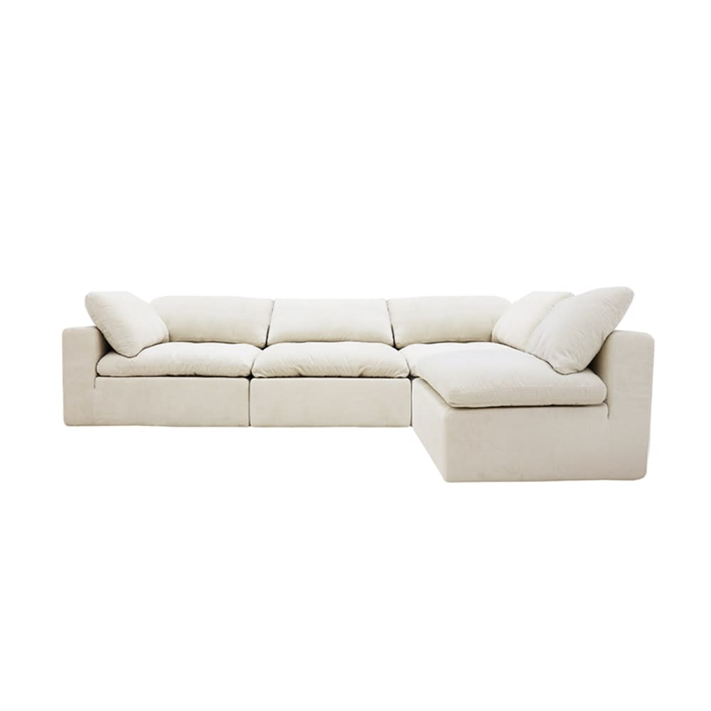 Cloud Deep Muse Flax Modular Sofa - 4 Piece color Muse Flax