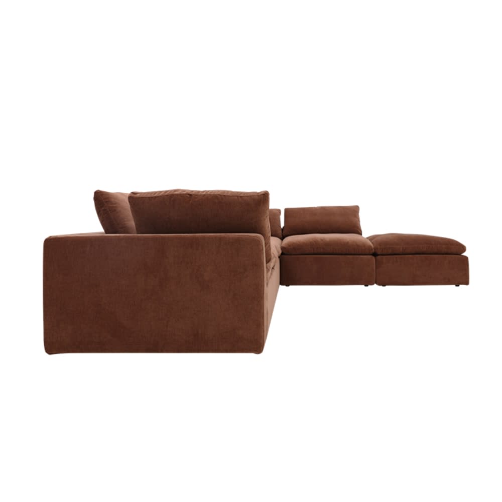 Cloud Deep Muse Rust Modular Sofa - 5 Piece color Muse Rust