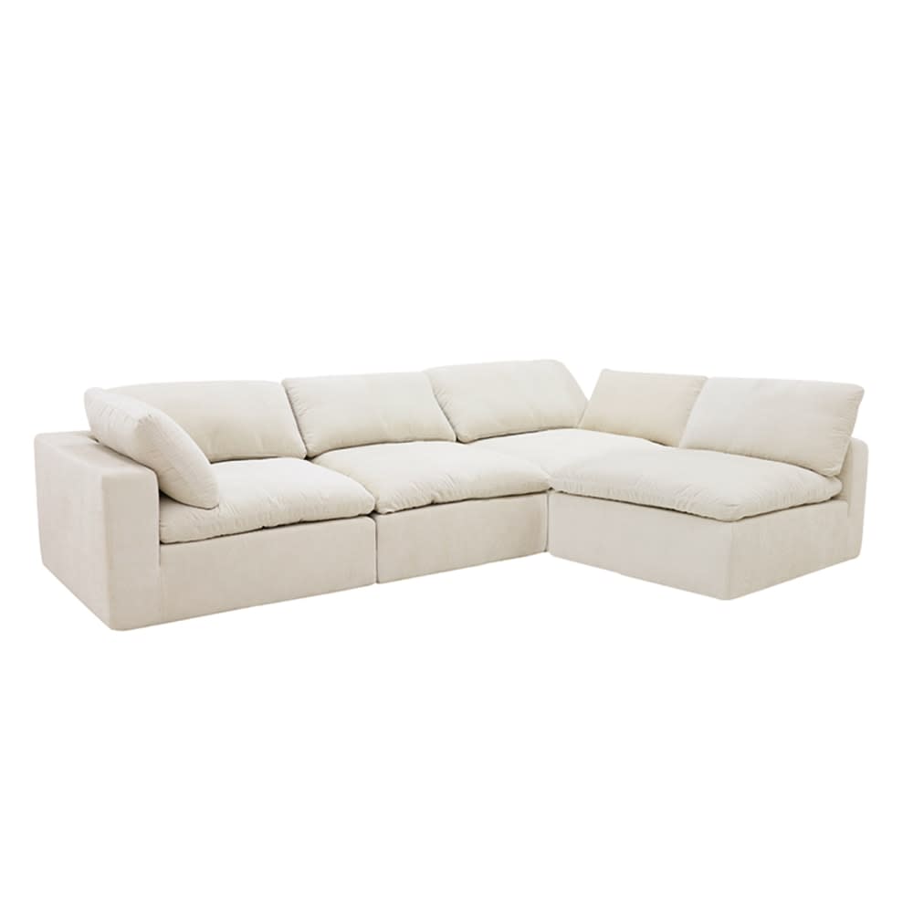Cloud Deep Muse Flax Modular Sofa - 4 Piece color Muse Flax