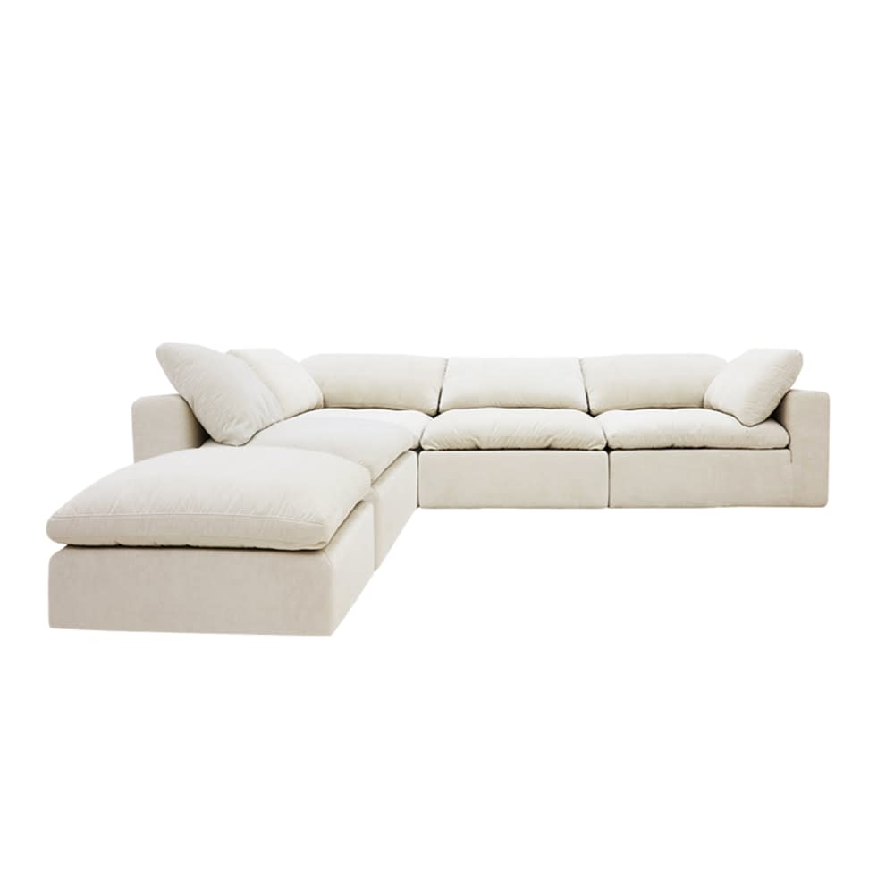 Cloud Deep Muse Flax Modular Sofa - 5 Piece color Muse Flax