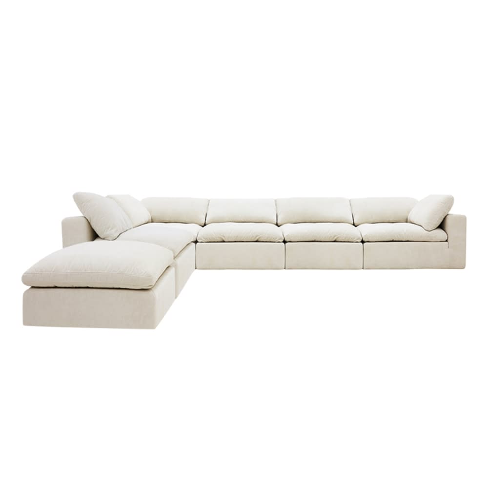 Cloud Deep Muse Flax Modular Sofa - 6 Piece color Muse Flax