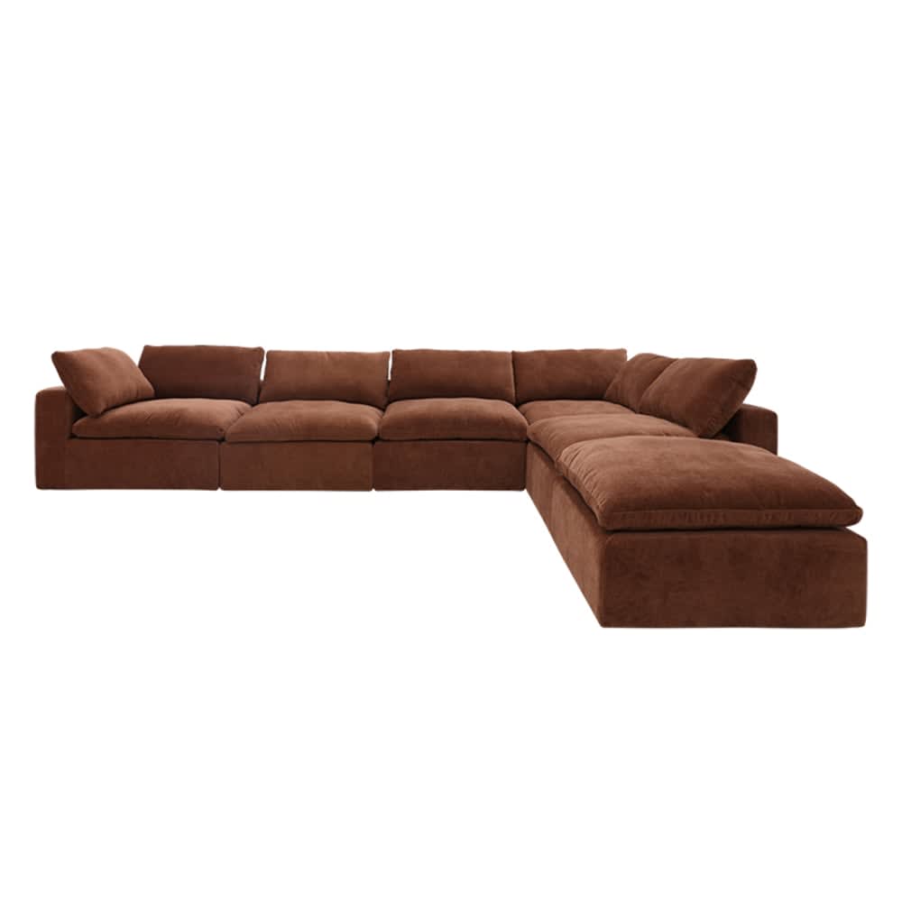 Cloud Deep Muse Rust Modular Sofa - 6 Piece color Muse Rust