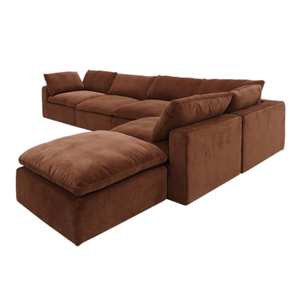 Cloud Deep Muse Rust Modular Sofa - 6 Piece color Muse Rust