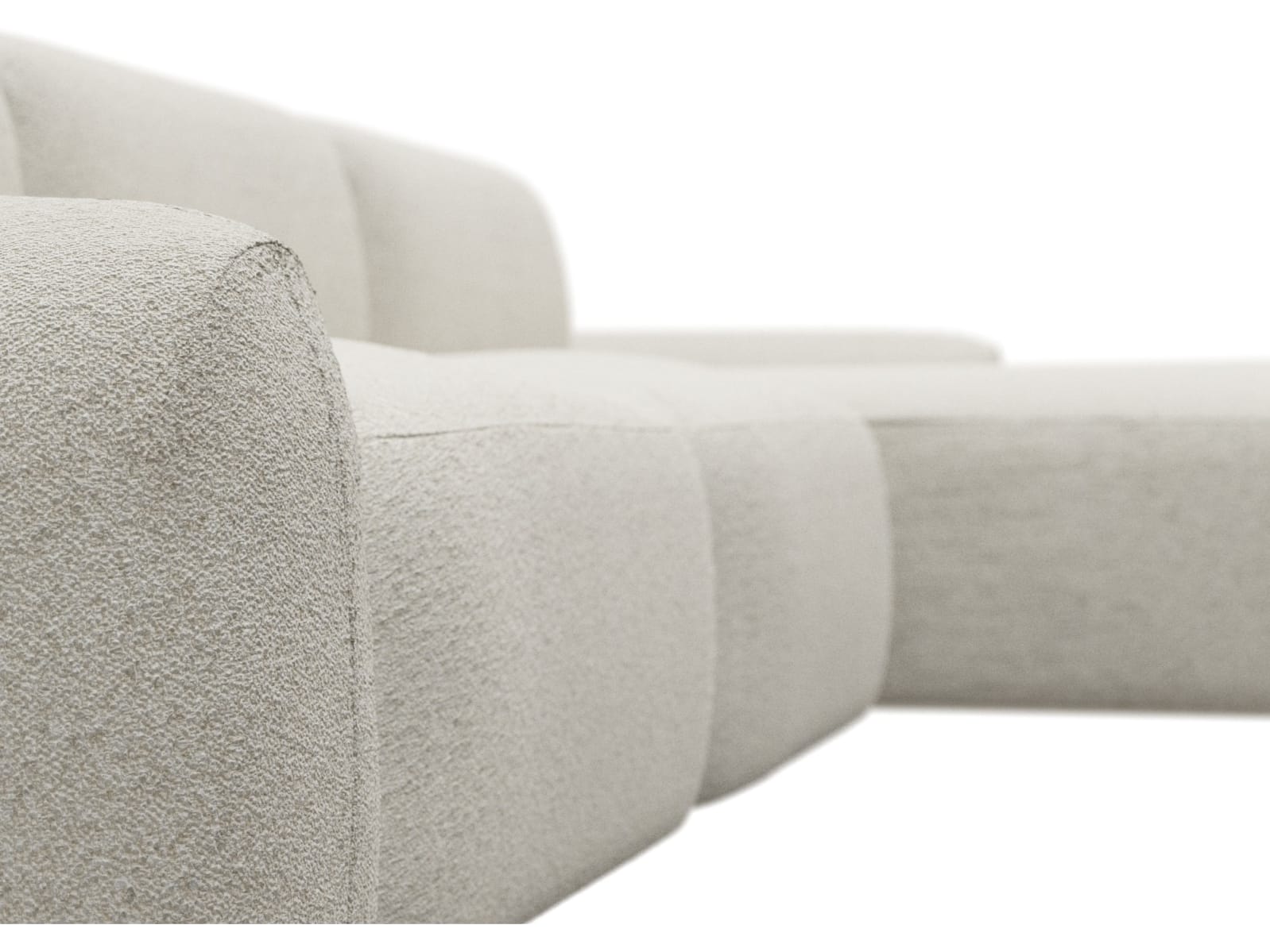 Beckett Boucle Ivory Chaise Sofa - 3 Seater color Boucle Ivory