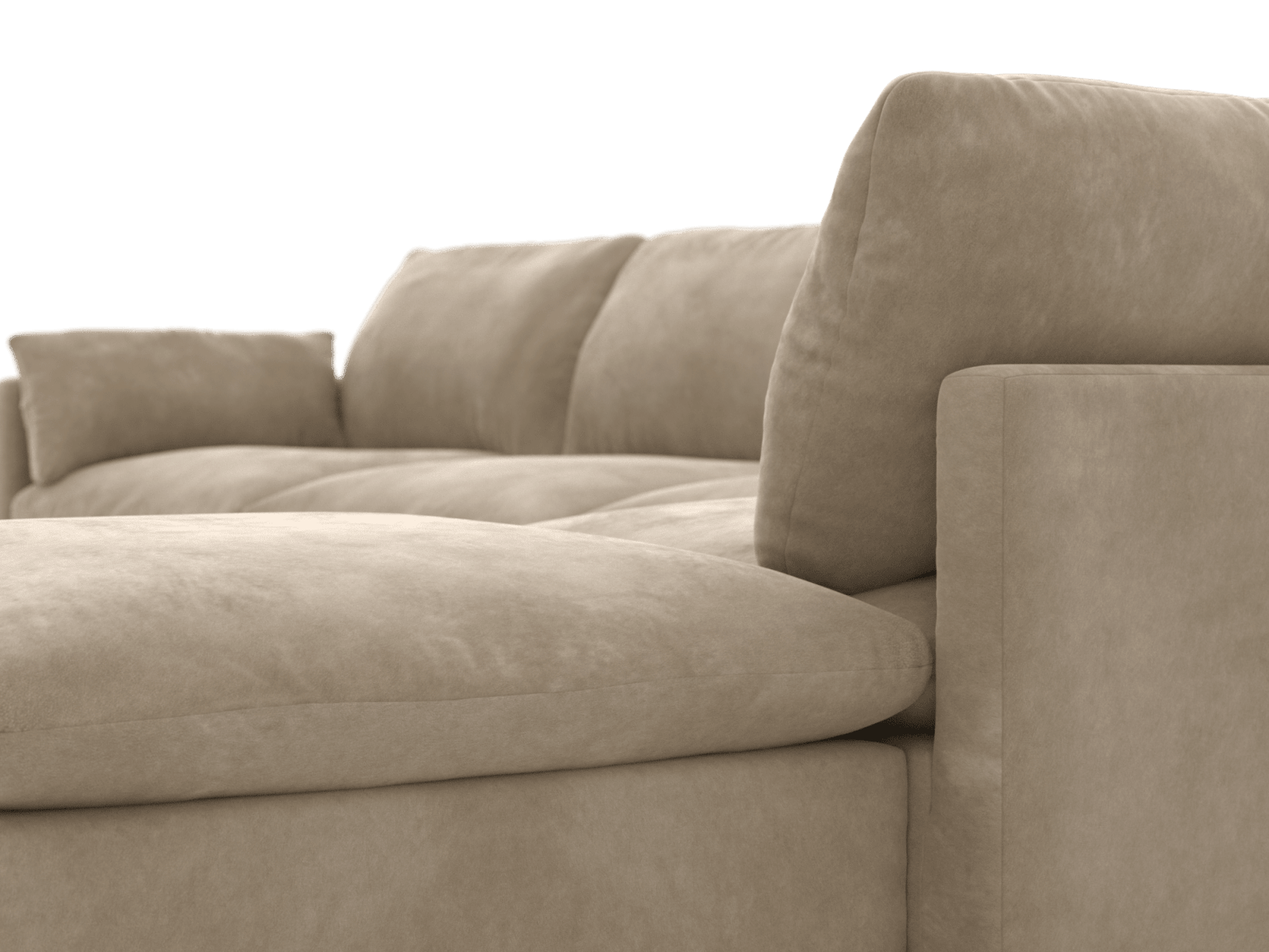 Willow Muse Soft Brown Modular Sofa RAF Terminal - 6 Seater color Muse Soft Brown