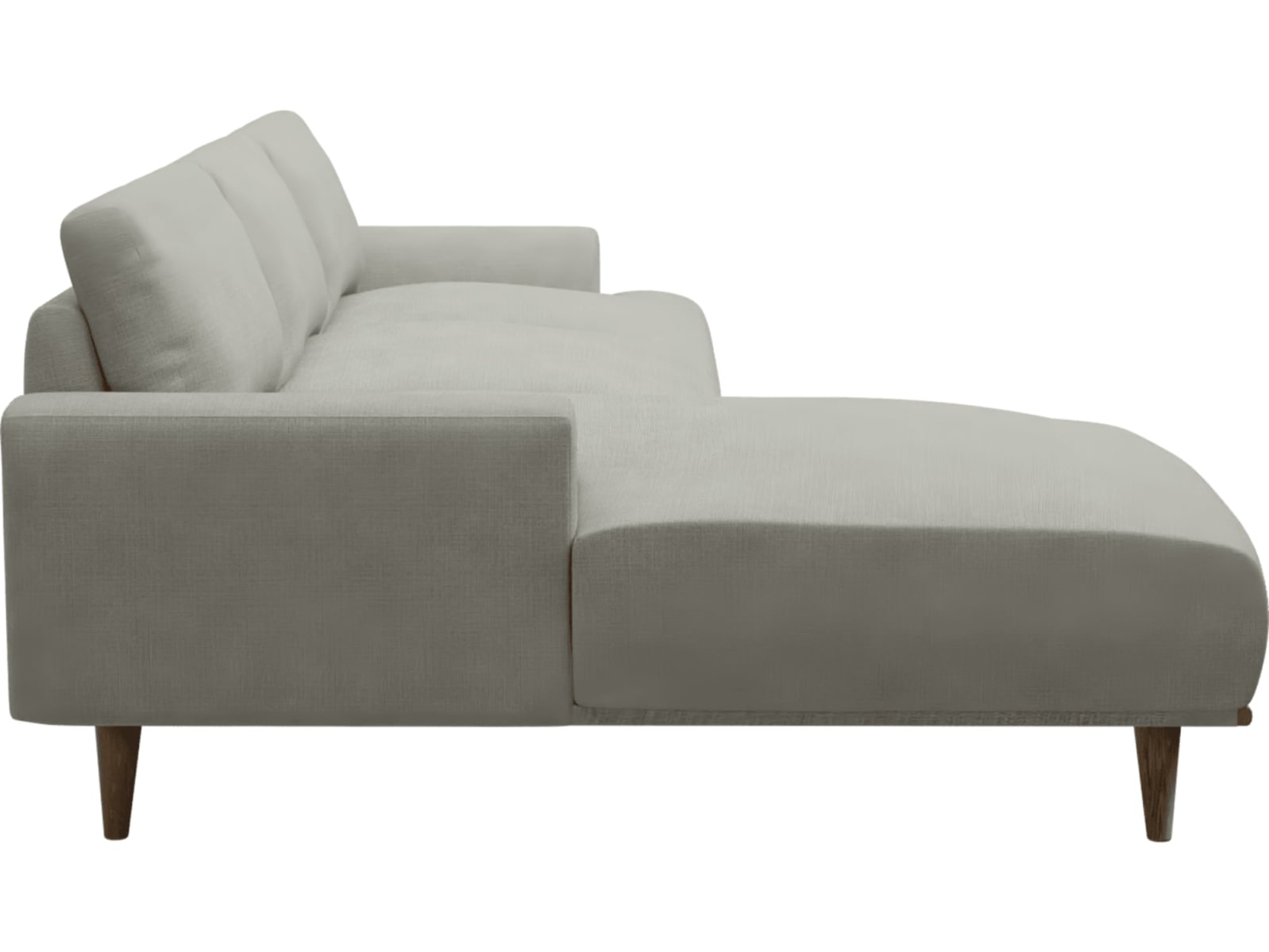 Dane Toorak Pebble Chaise Sofa - 3 Seater color Toorak Pebble