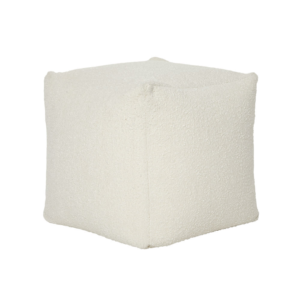 Arlette Boucle Pouf  - 45cm x 45cm x 45cm color Ivory