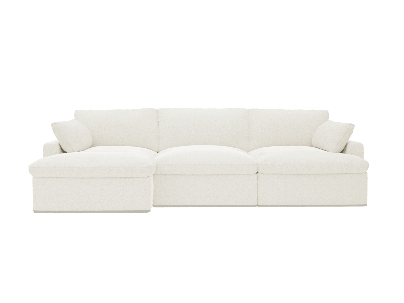 Retreat Boucle Ivory Chaise Sofa - 3 Seater color Boucle Ivory