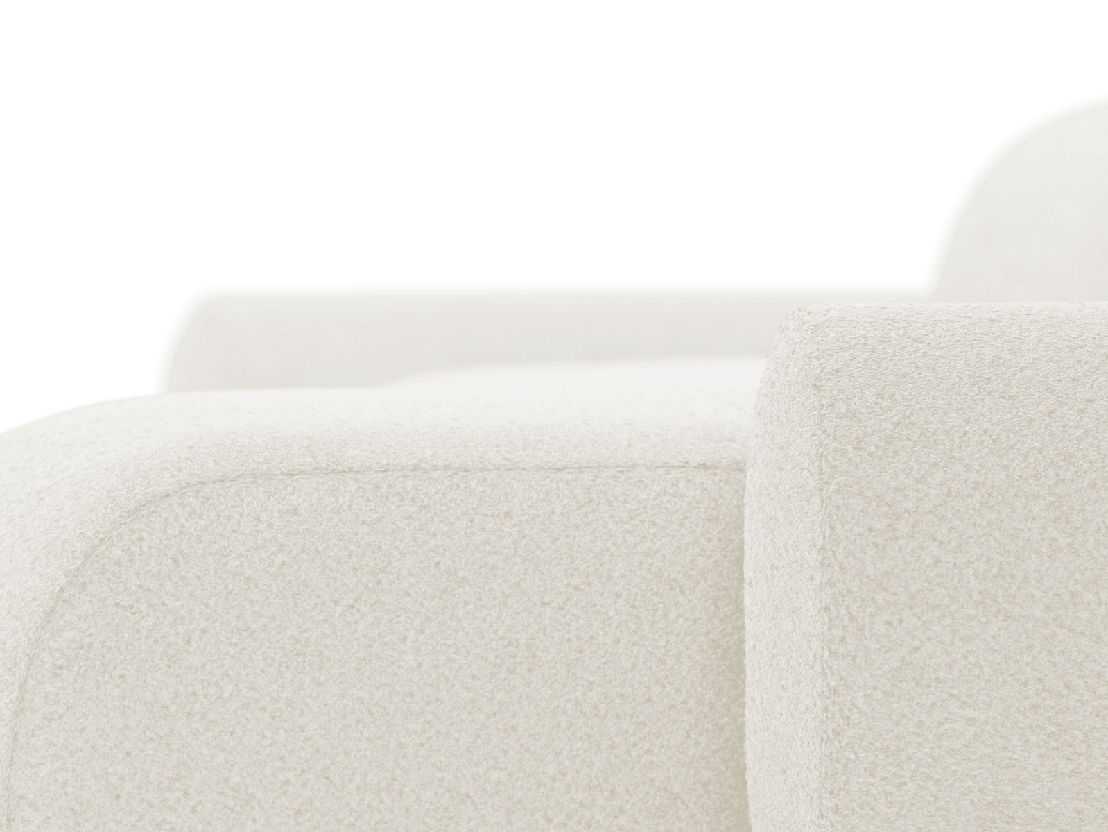 Malmo Boucle Ivory Chaise Sofa - 3 Seater color Boucle Ivory