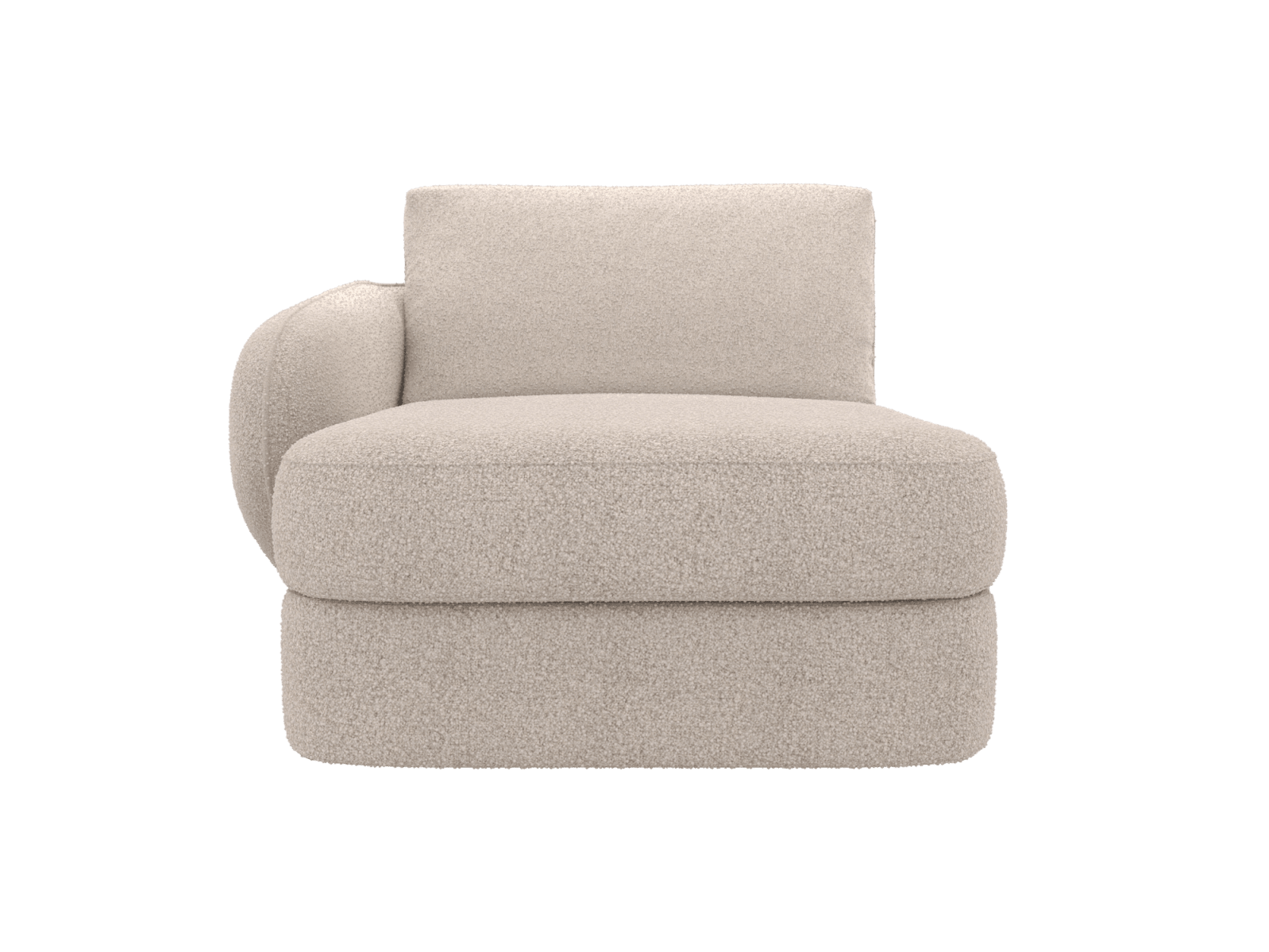 Esme Boucle Pumice Left Arm Facing Chaise Module color Boucle Pumice