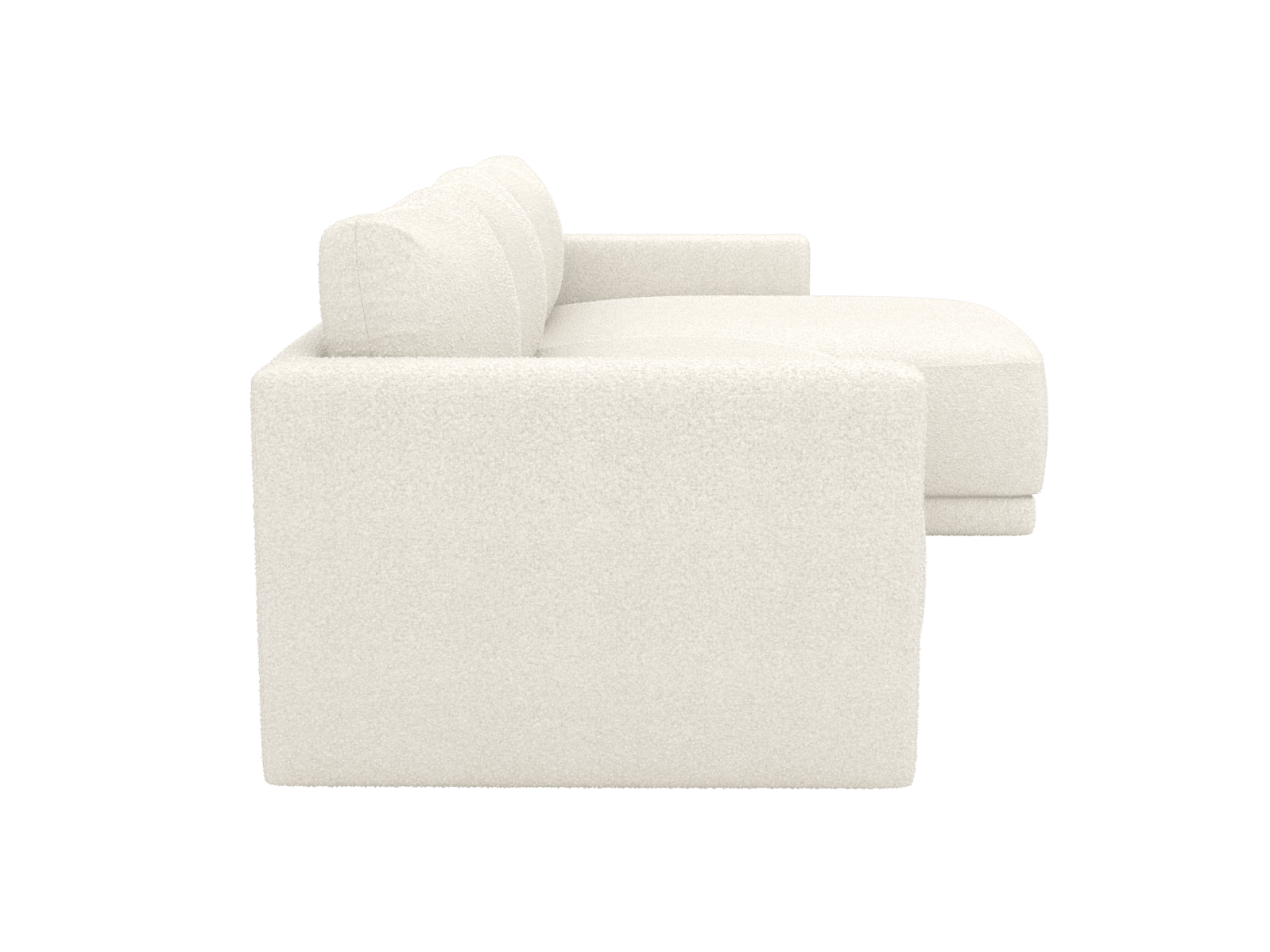 Haven Apt Boucle Ivory Chaise Sofa color Boucle Ivory