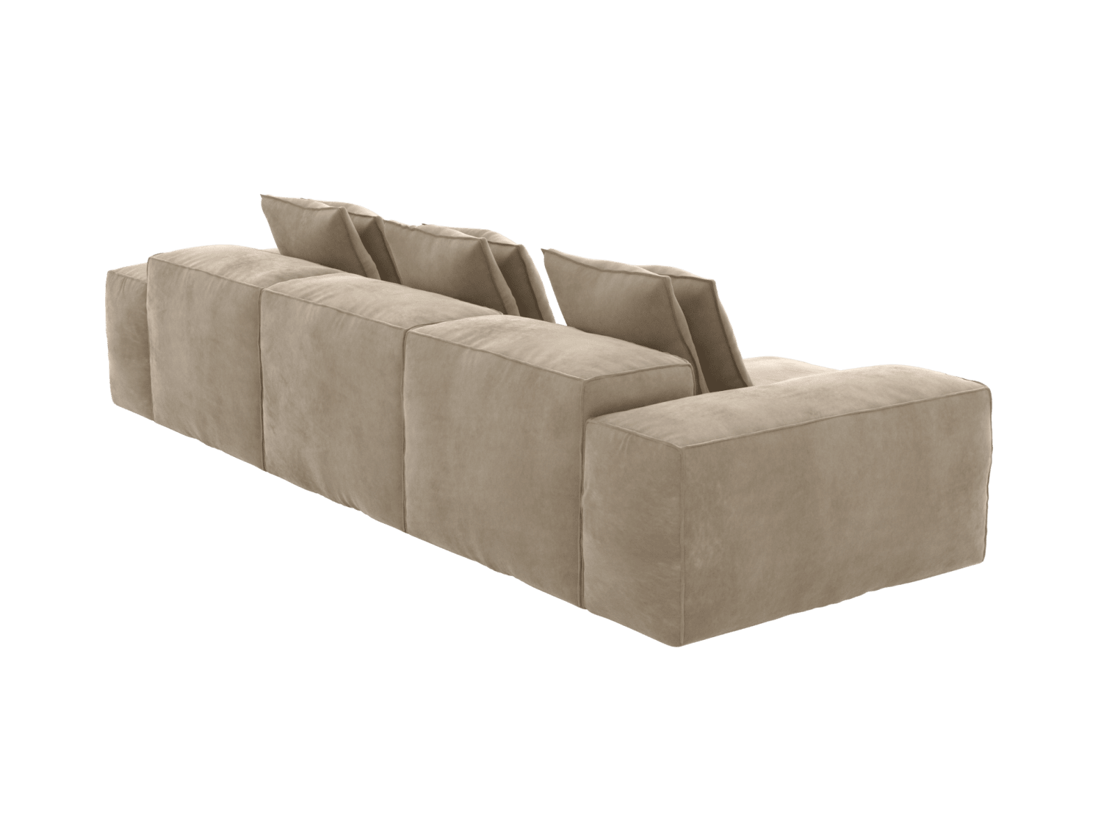 Riley Muse Soft Brown Modular Chaise Sofa - 3 Seater color Muse Soft Brown