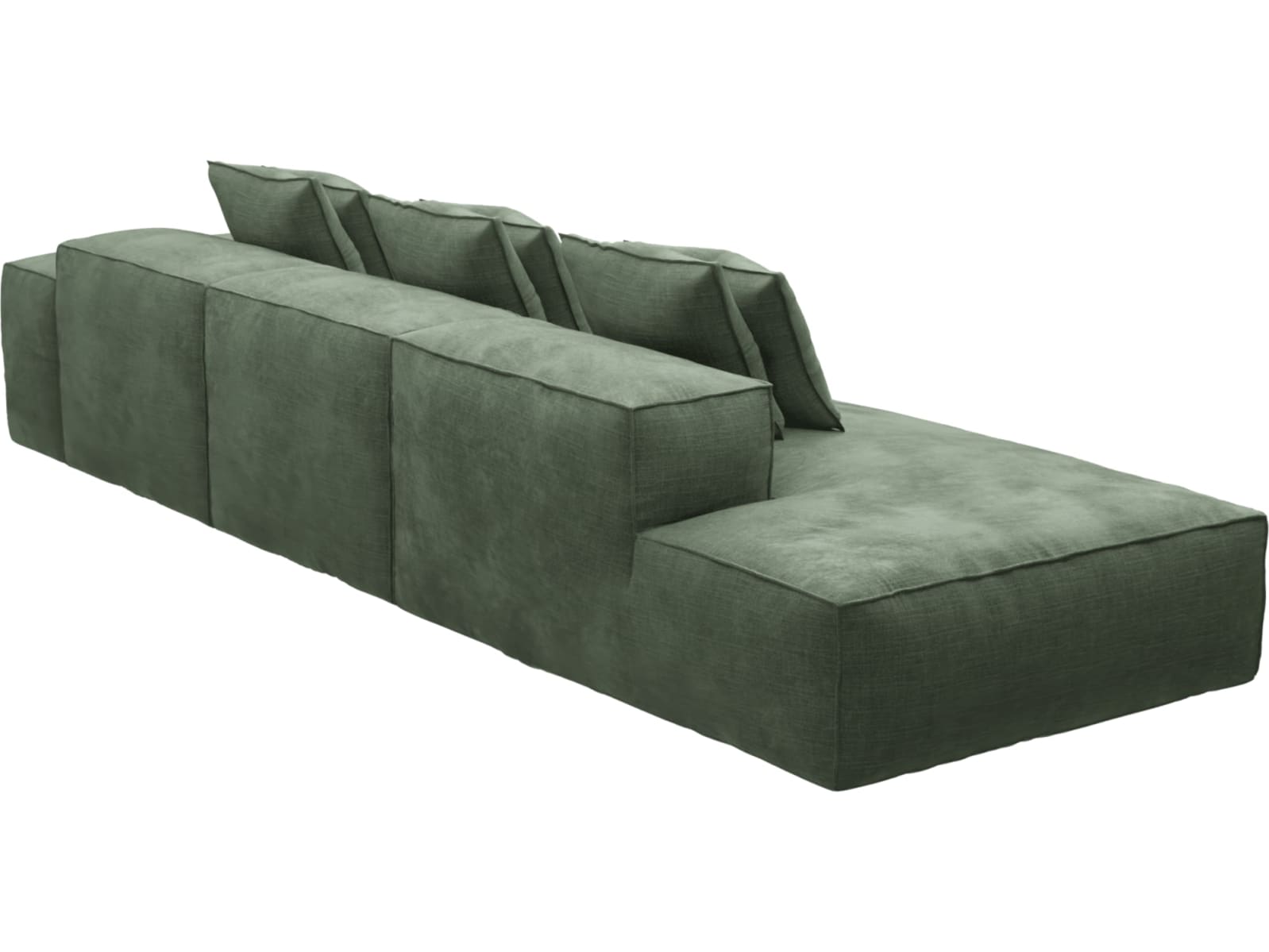 Riley Tribute Dark Jade Modular Sofa - 1x Arm, 2x Armless, 1x Left Terminal color Tribute Dark Jade
