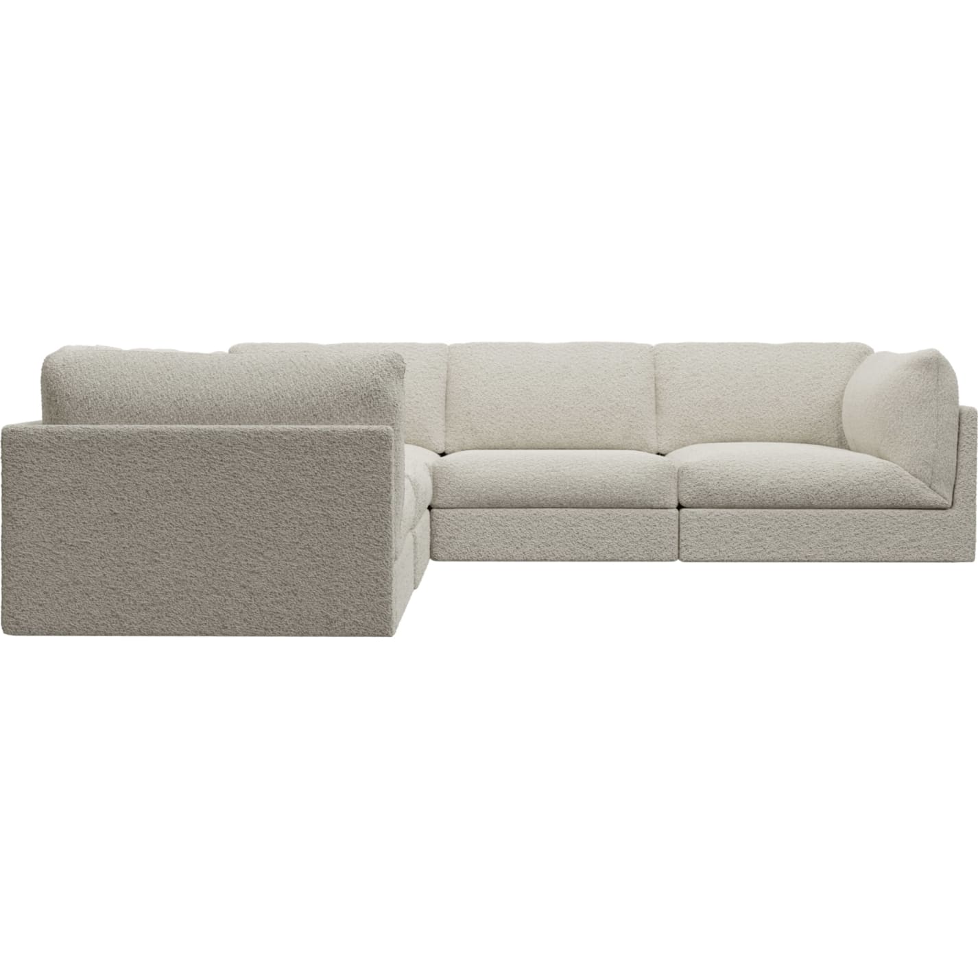 Finley Boucle Ivory Corner Sofa - 5 Seater color Boucle Ivory