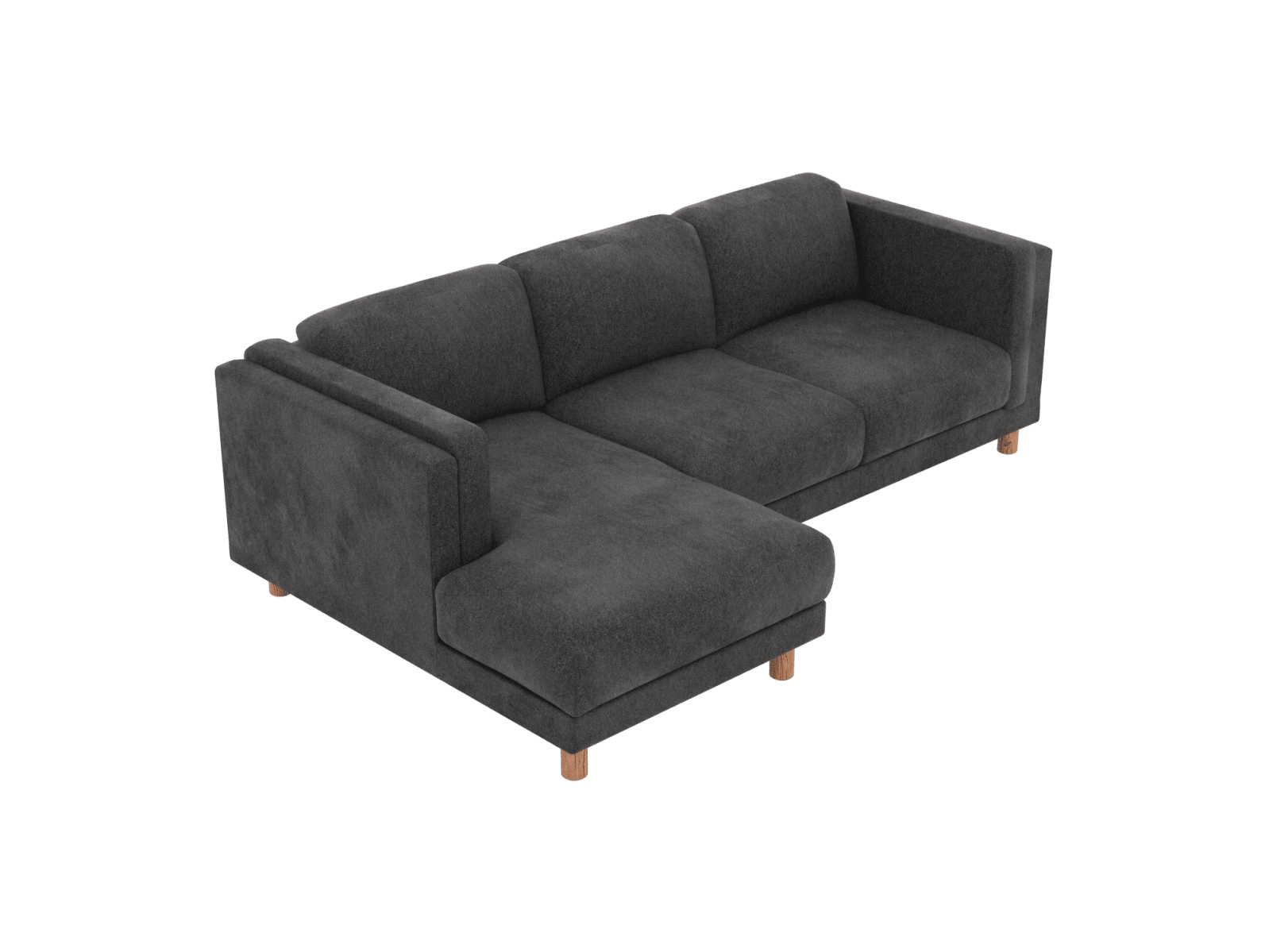 Hayes California Charcoal Chaise Sofa - 3 Seater color California Charcoal
