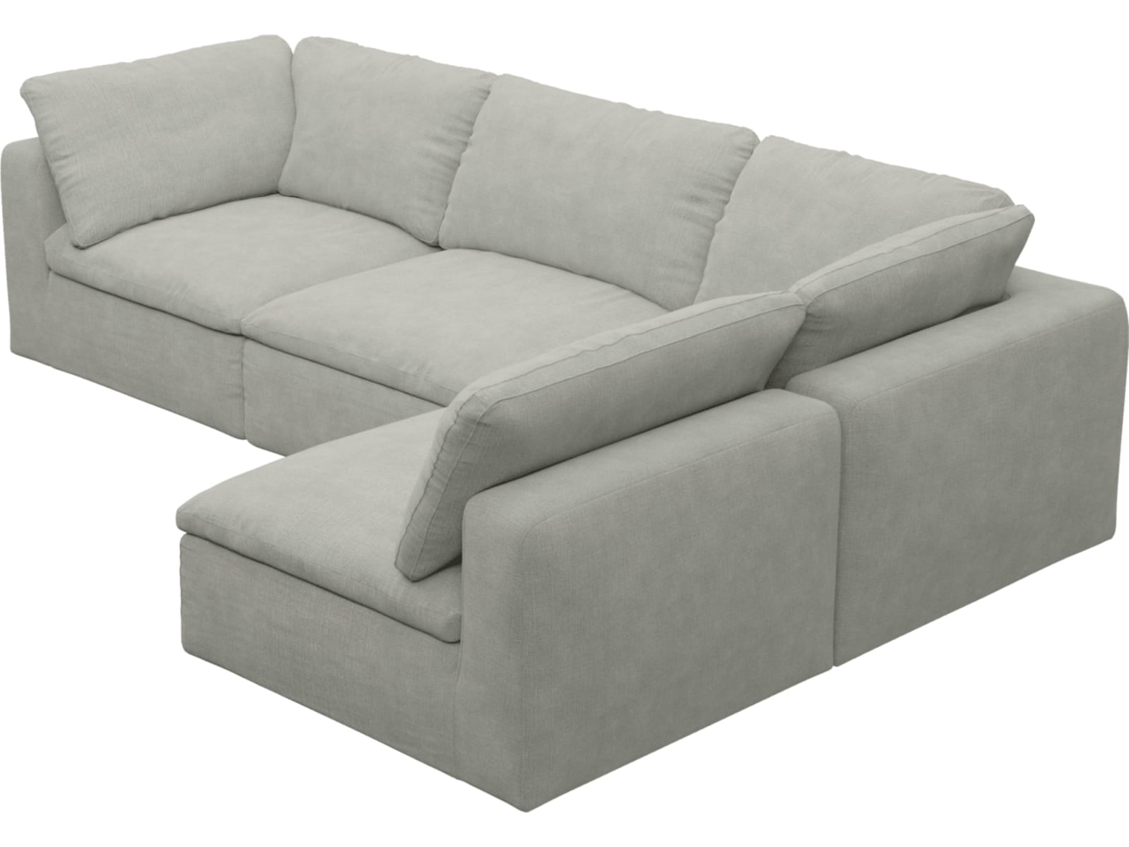 Cloud Deep Toorak Pebble Modular Sofa - 4 Piece color Toorak Pebble