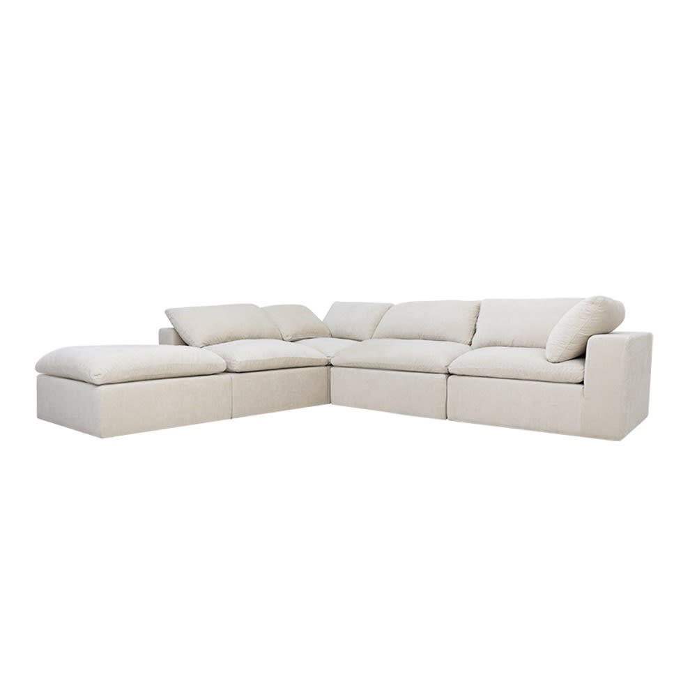 Cloud Muse Flax Modular Sofa - 5 Piece color Muse Flax