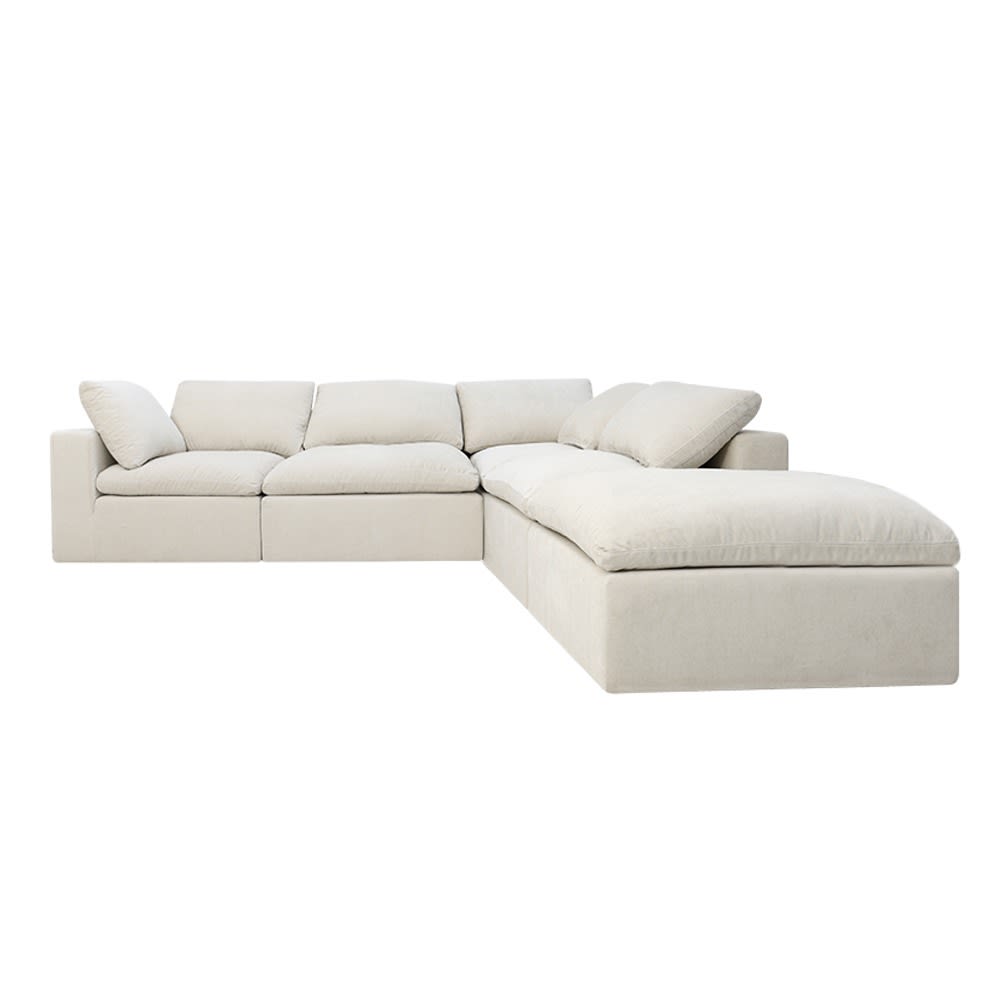 Cloud Muse Flax Modular Sofa - 5 Piece color Muse Flax