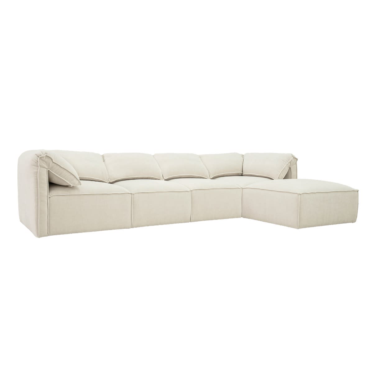 Kai Tribute Shell Modular Sofa - 4 Seater and Ottoman color Tribute Shell