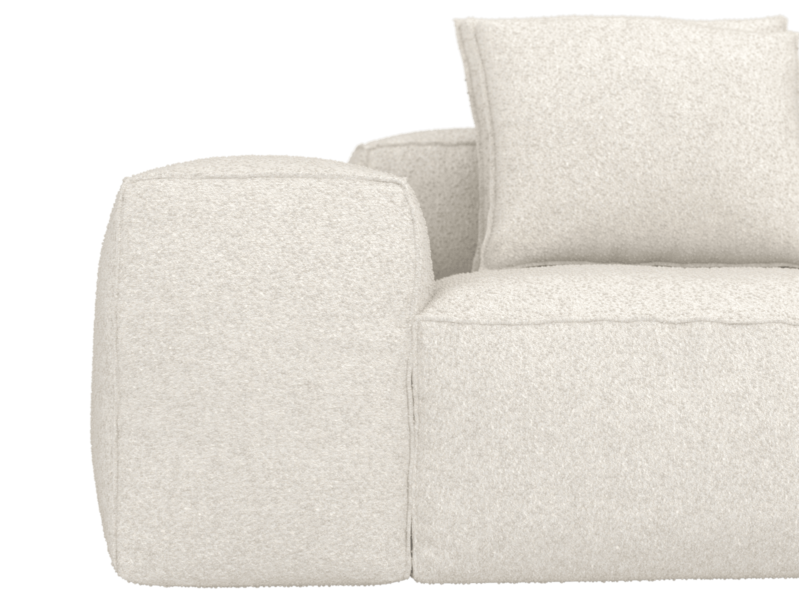 Riley Boucle Ivory Modular Sofa Right Terminal - 6 Seater color Boucle Ivory