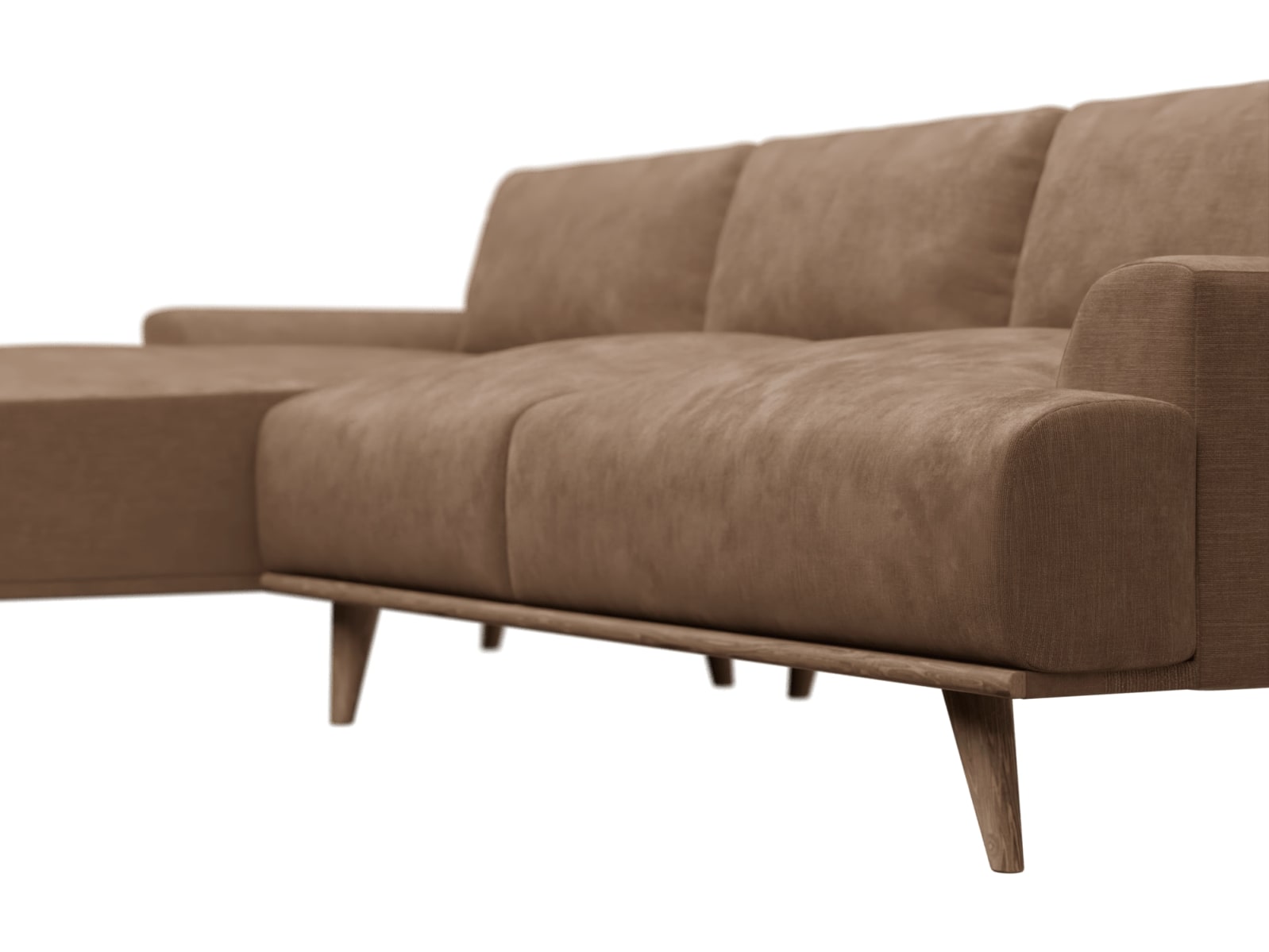 Dane Tribute Chestnut Chaise Sofa - 3 Seater color Tribute Chestnut