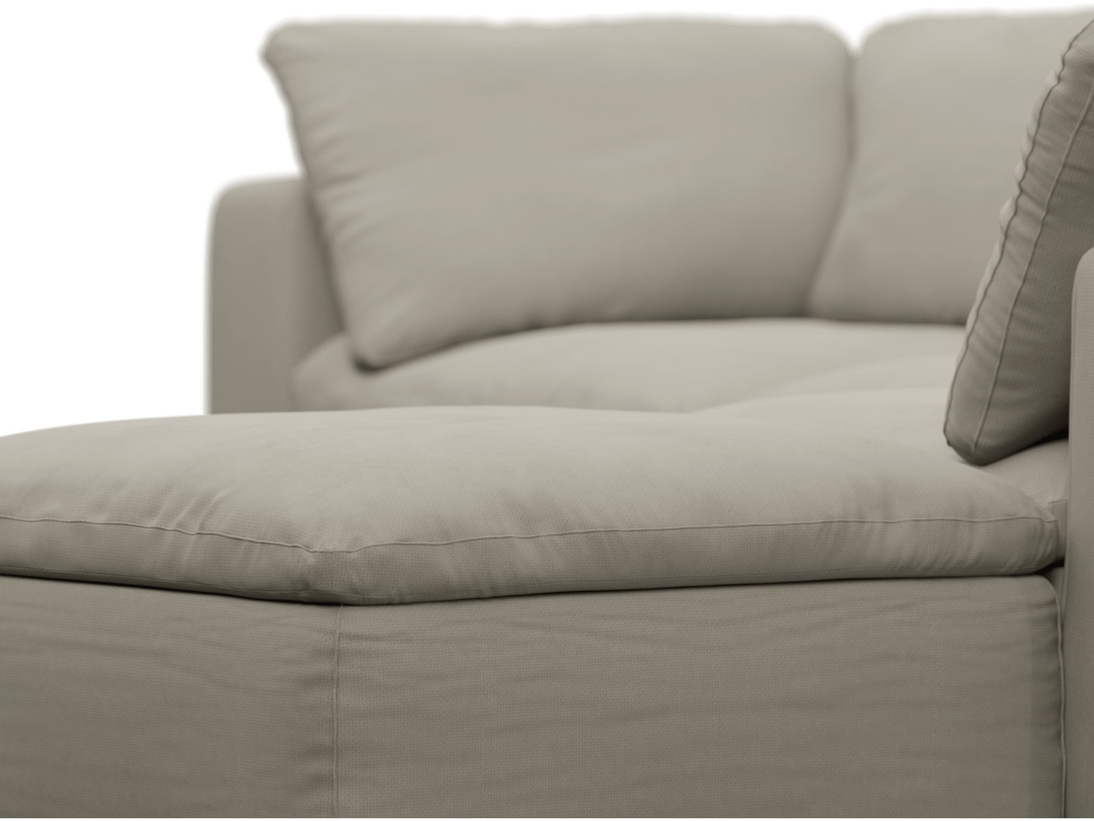 Cloud Deep Plaza Natural Modular Sofa - 5 Piece color Plaza Natural