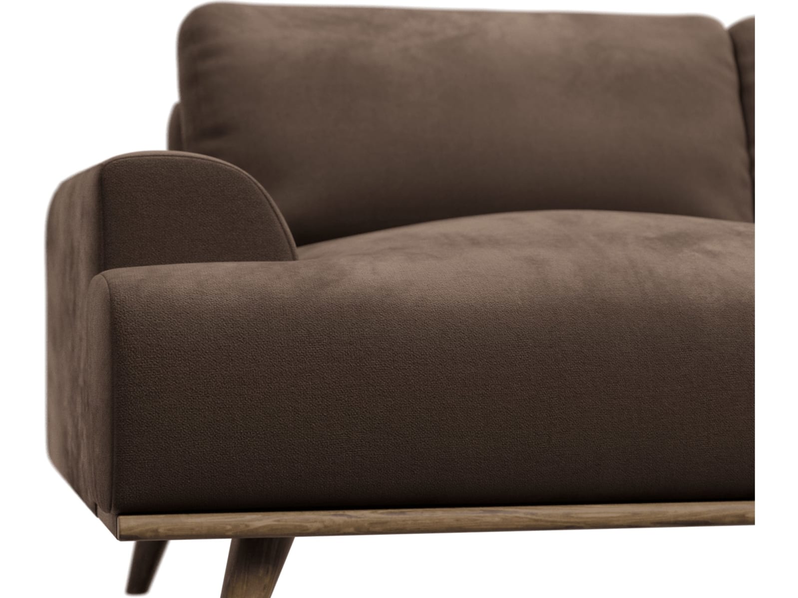 Dane Muse Chocolate Chaise Sofa - 3 Seater color Muse Chocolate