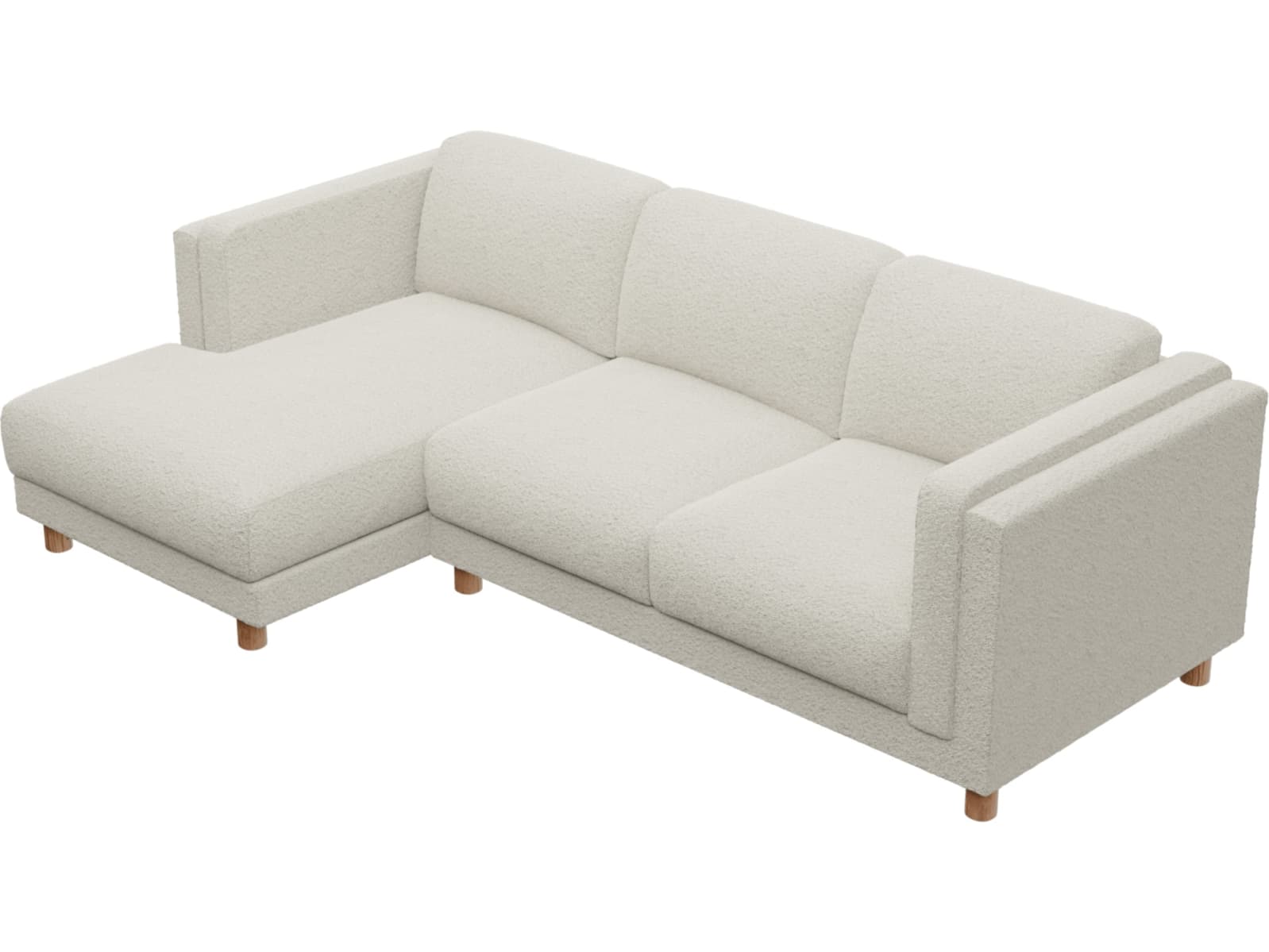 Hayes Boucle Ivory Chaise Sofa - 3 Seater color Boucle Ivory