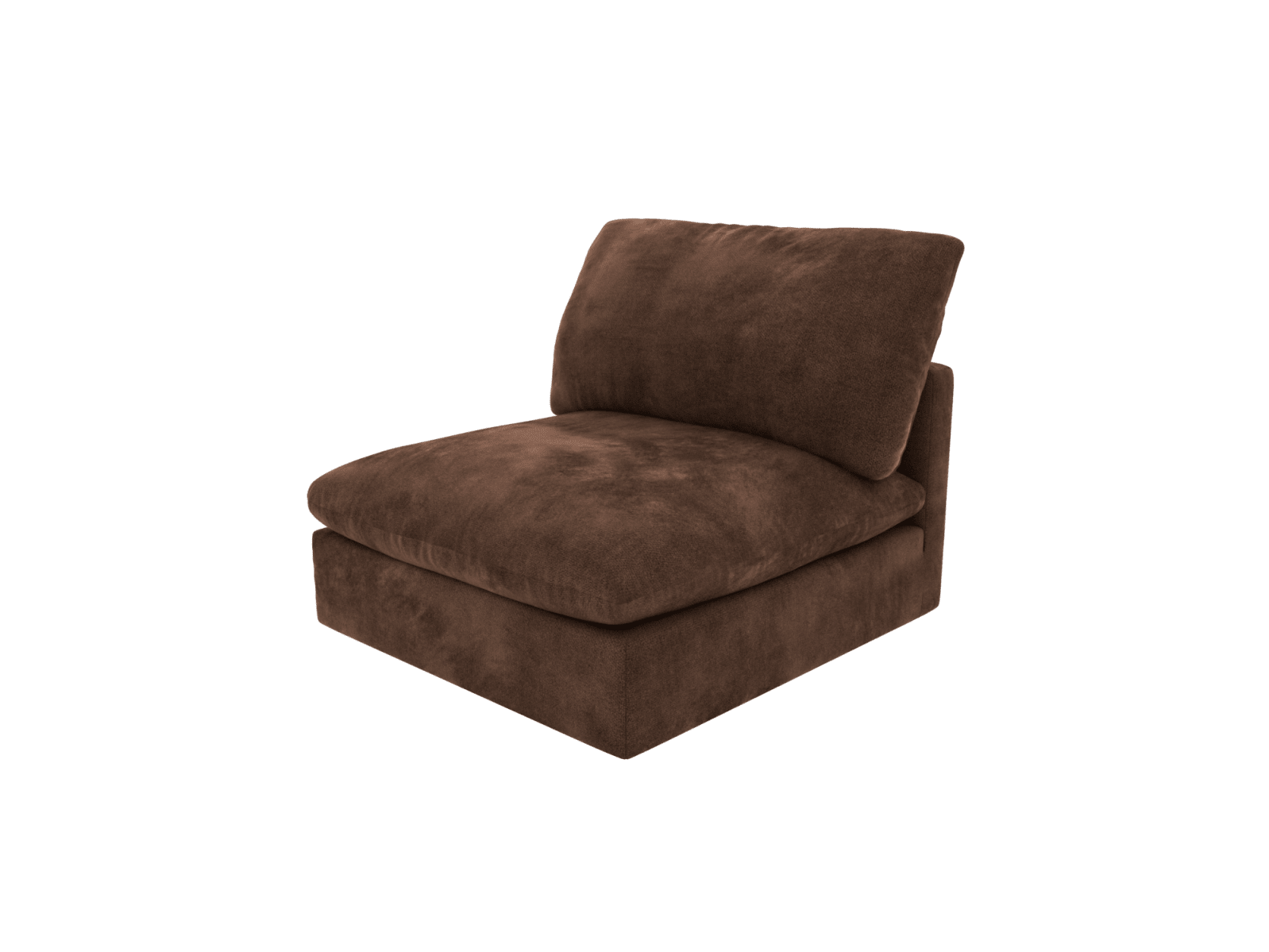 Willow Muse Chocolate Armless Sofa Module color Muse Chocolate