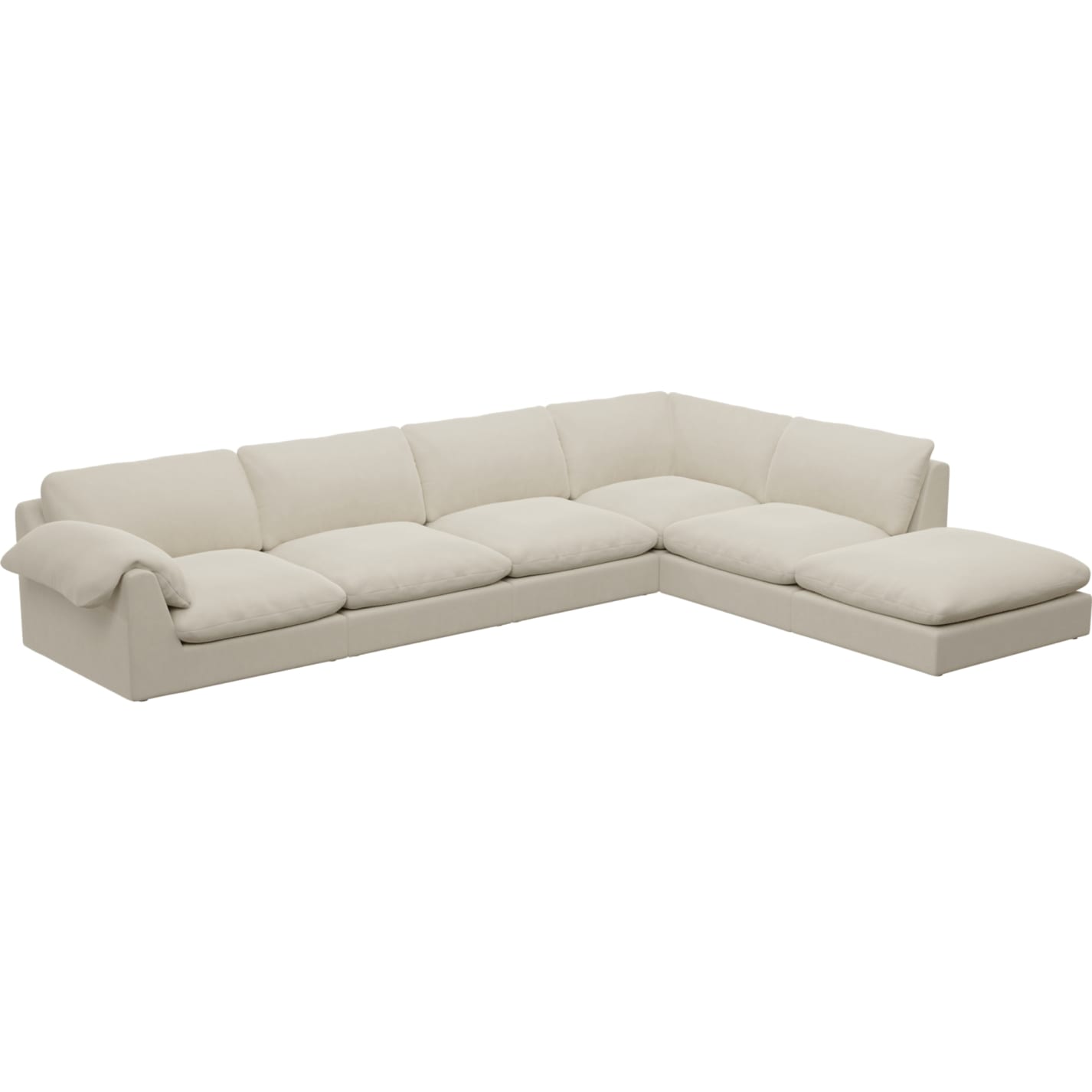 Ludlow Toorak Pearl Modular Sofa RAF Terminal - 6 Seater color Toorak Pearl