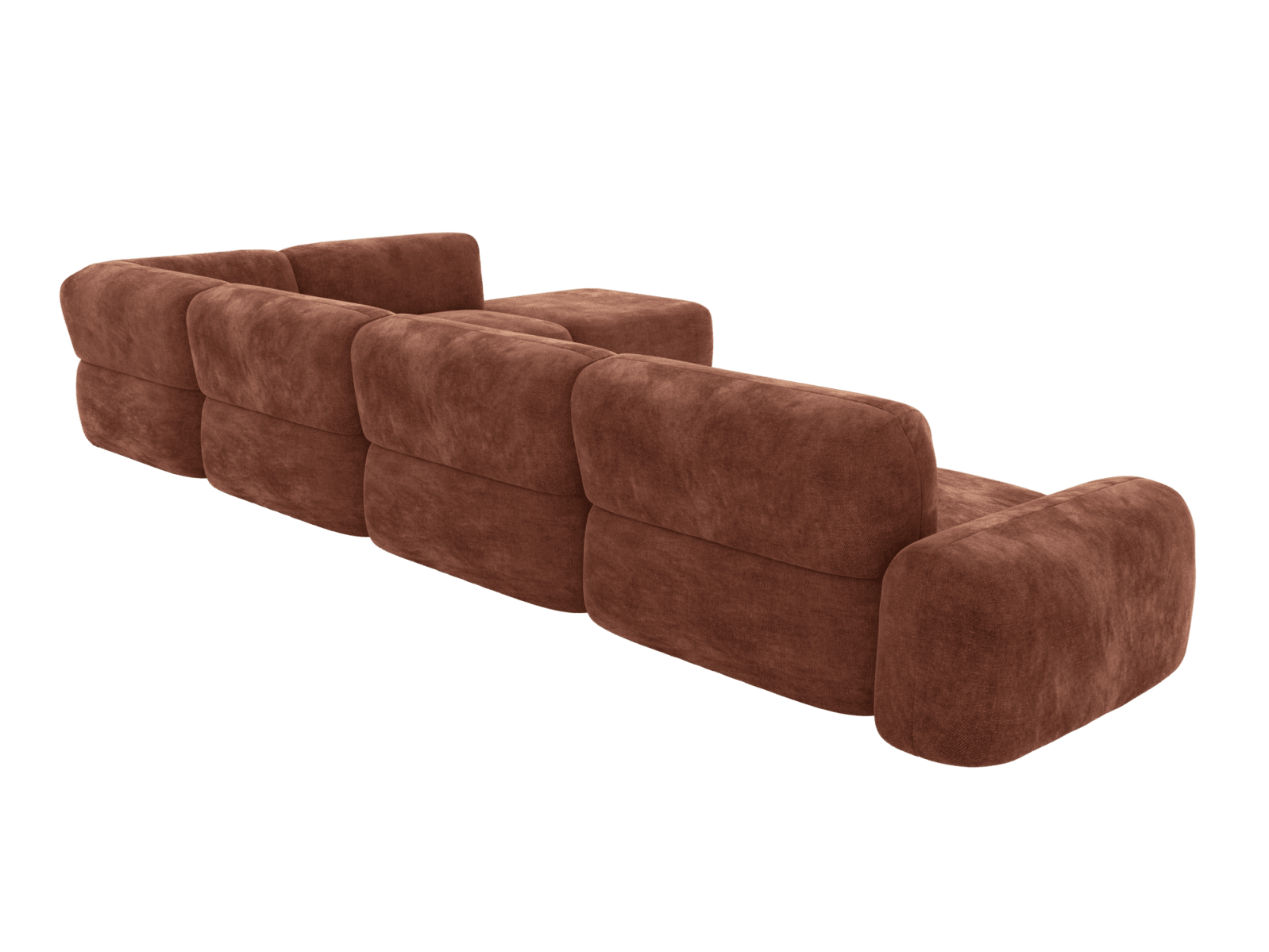 Beckett Muse Rust Modular Sofa - 7 Seater color Muse Rust