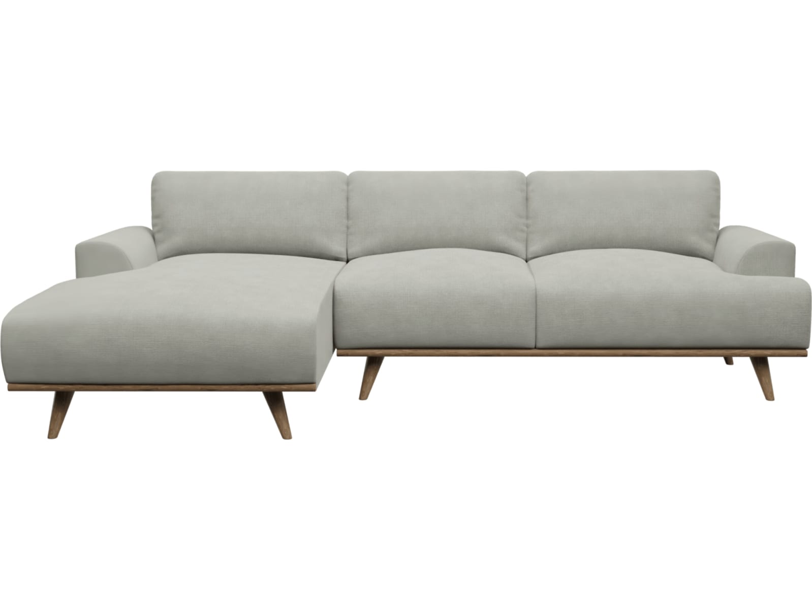 Dane Toorak Pebble Chaise Sofa - 3 Seater color Toorak Pebble