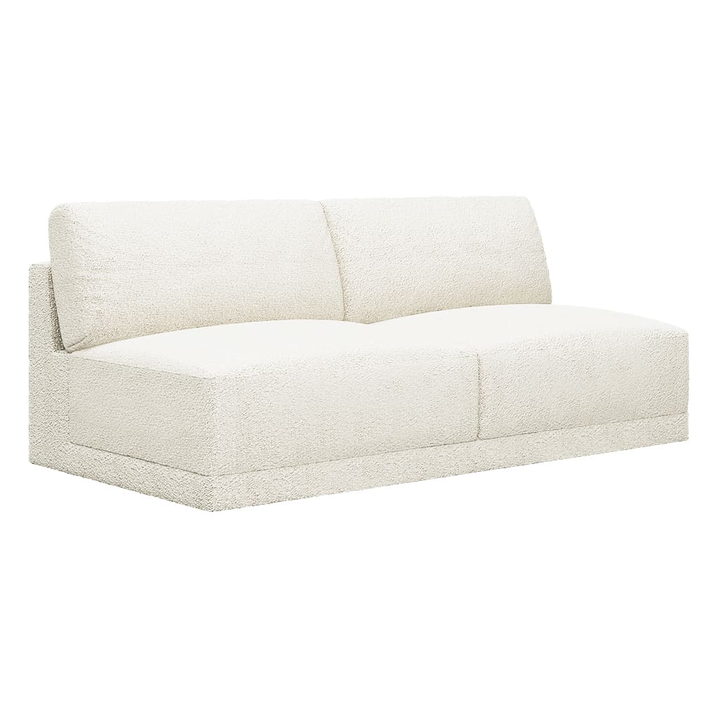 Haven Boucle Ivory 2 Seater Armless Sofa Module color Boucle Ivory