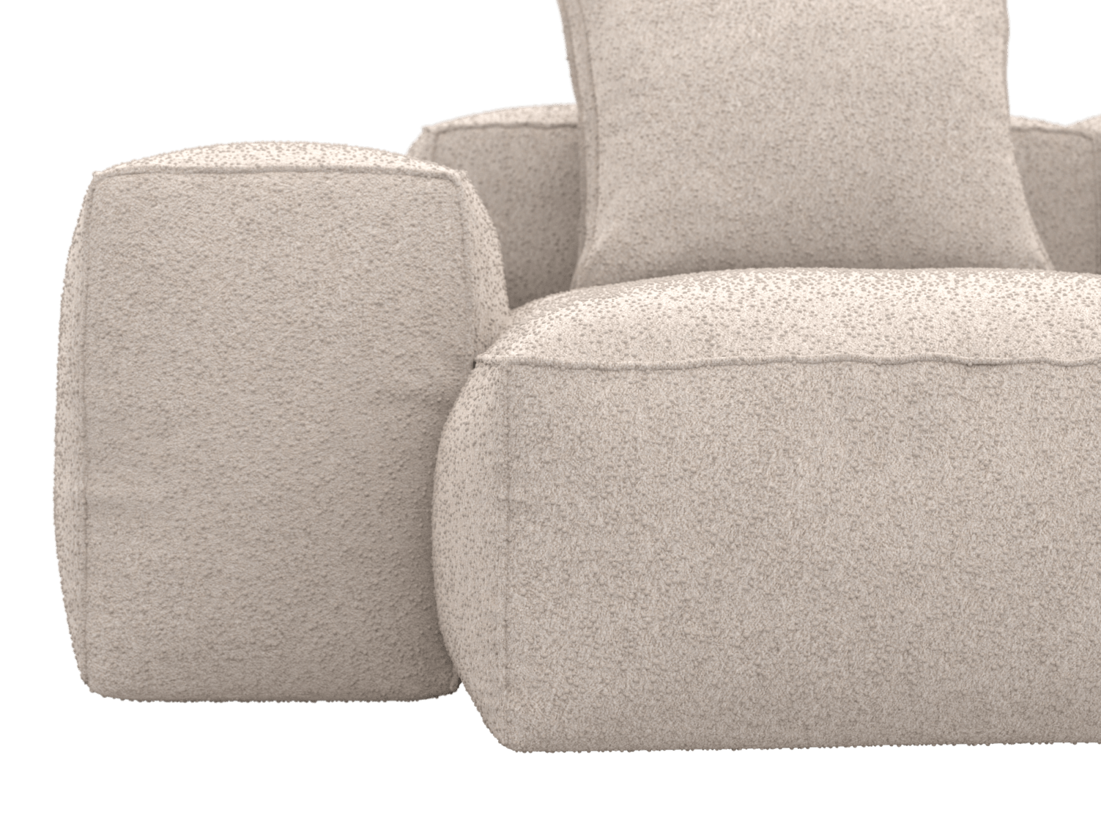 Riley Boucle Pumice Modular Chaise Sofa - 2 Seater color Boucle Pumice