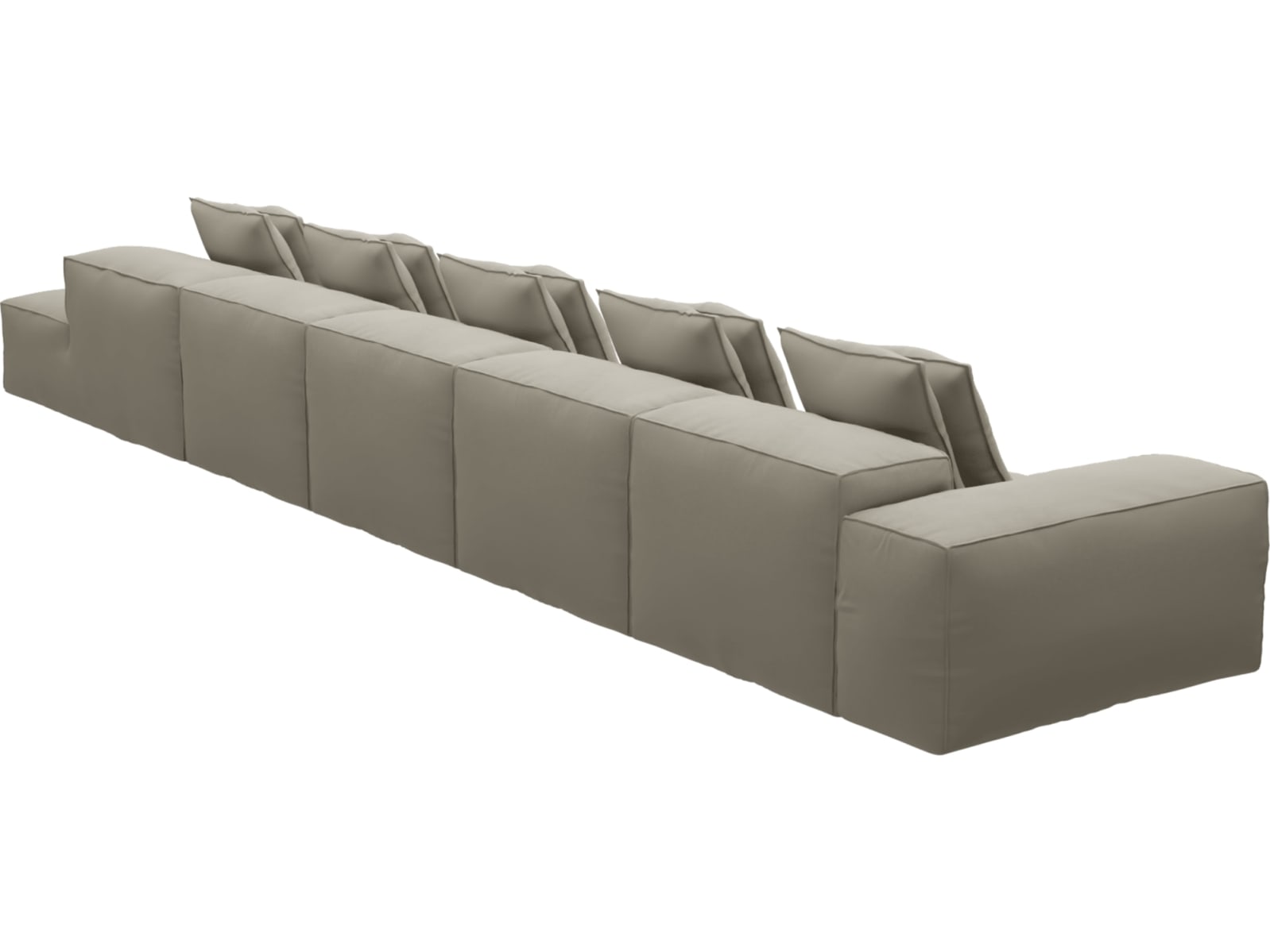 Riley Plaza Natural Modular Sofa - 1x Arm, 4x Armless, 1x Right Terminal color Plaza Natural