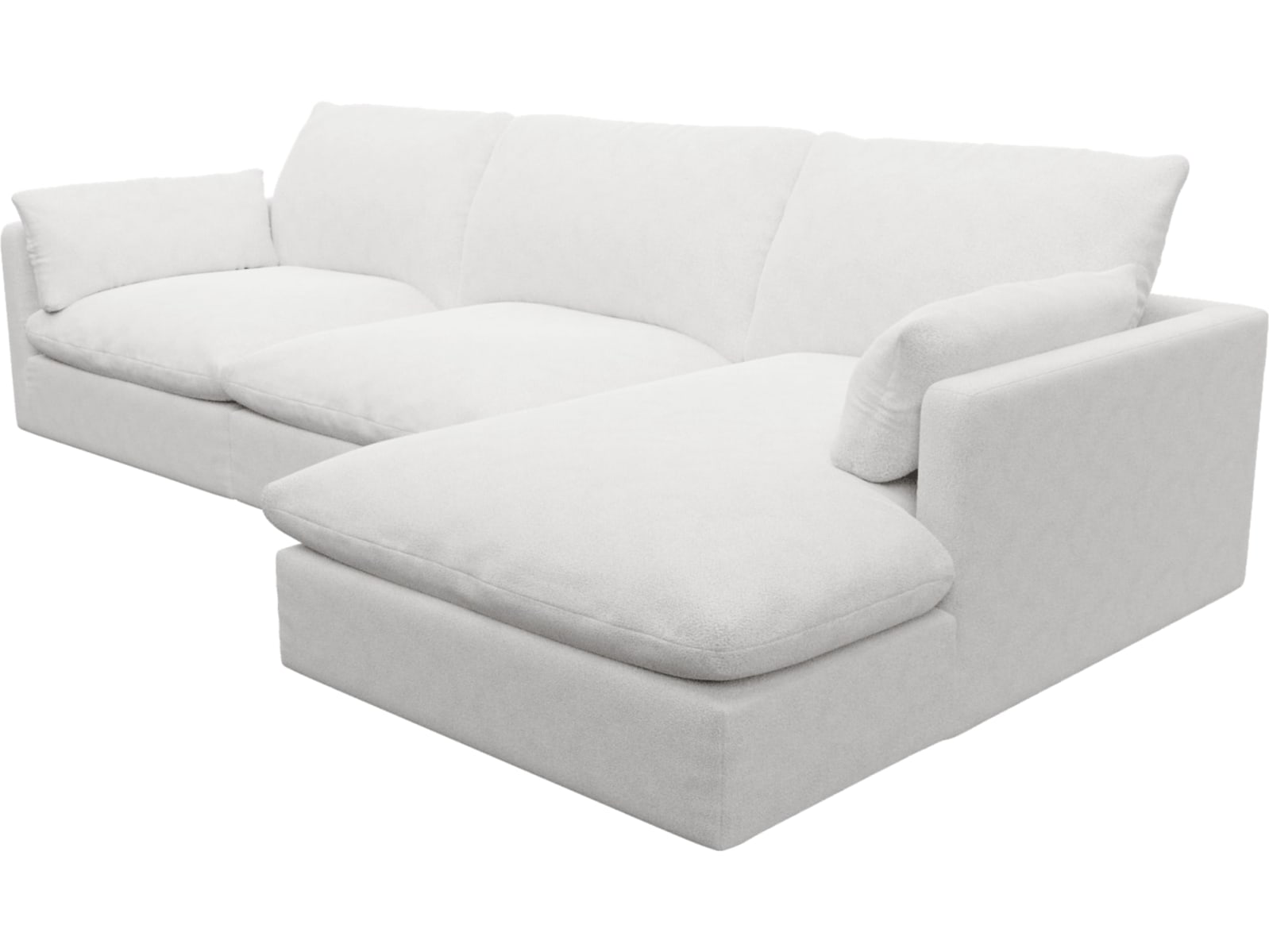 Willow Noa Fog Chaise Sofa - 3 Seater color Noa Fog