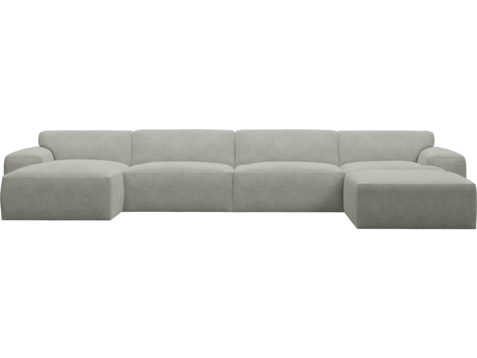 Copenhagen Toorak Pebble Chaise Sofa - 5 Seater U Shaped Modular color Toorak Pebble