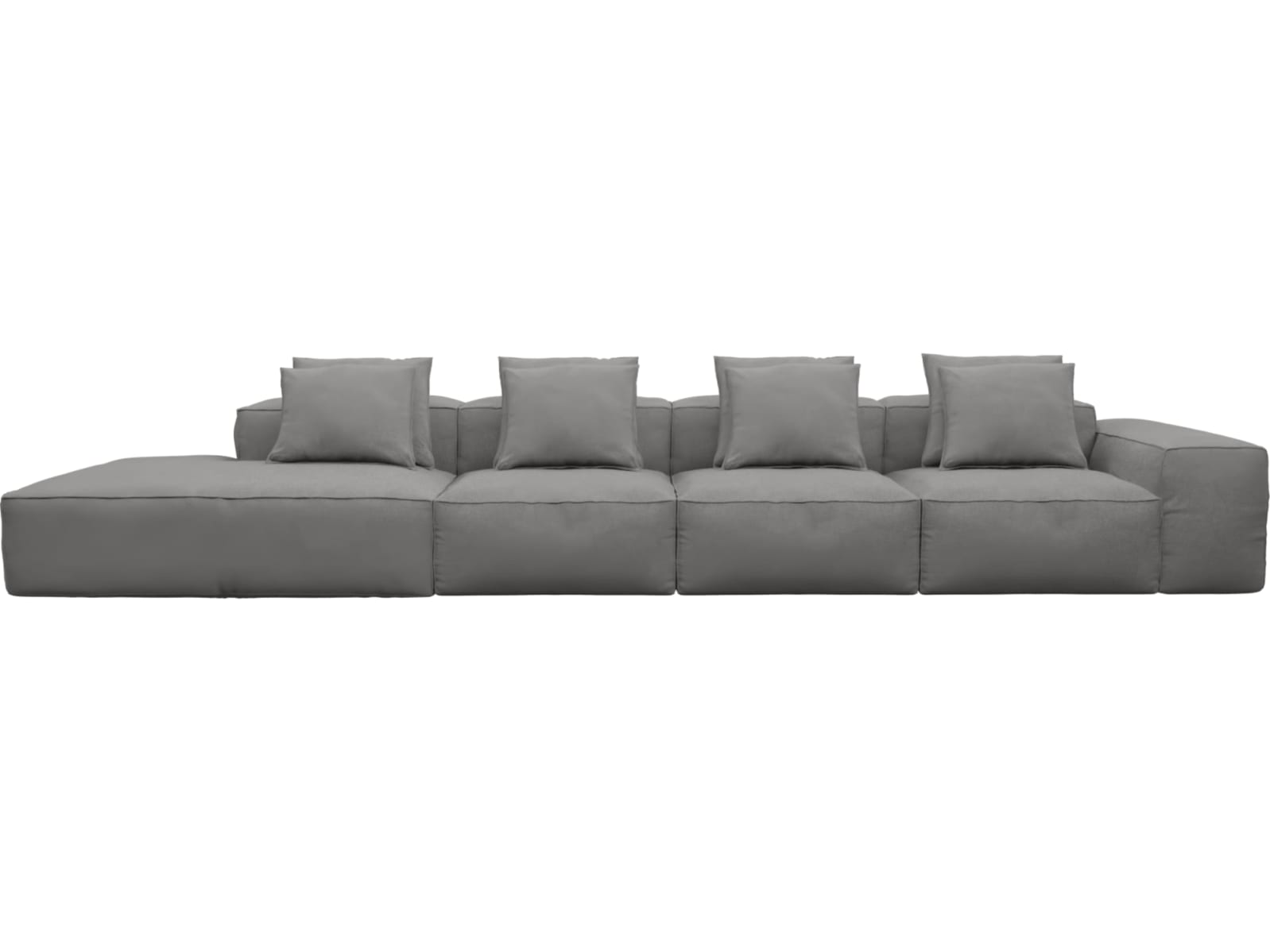 Riley California Slate Modular Sofa - 1x Arm, 3x Armless, 1x Left Terminal color California Slate