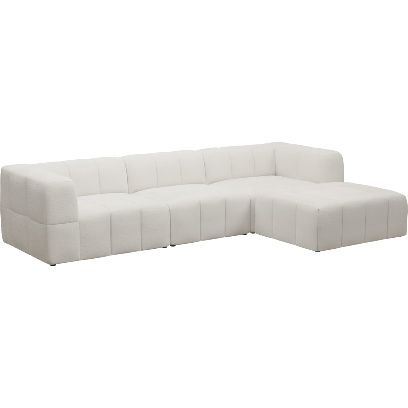 Lucello Tribute Ice Modular Sofa with Ottoman - 4 Piece color Tribute Ice
