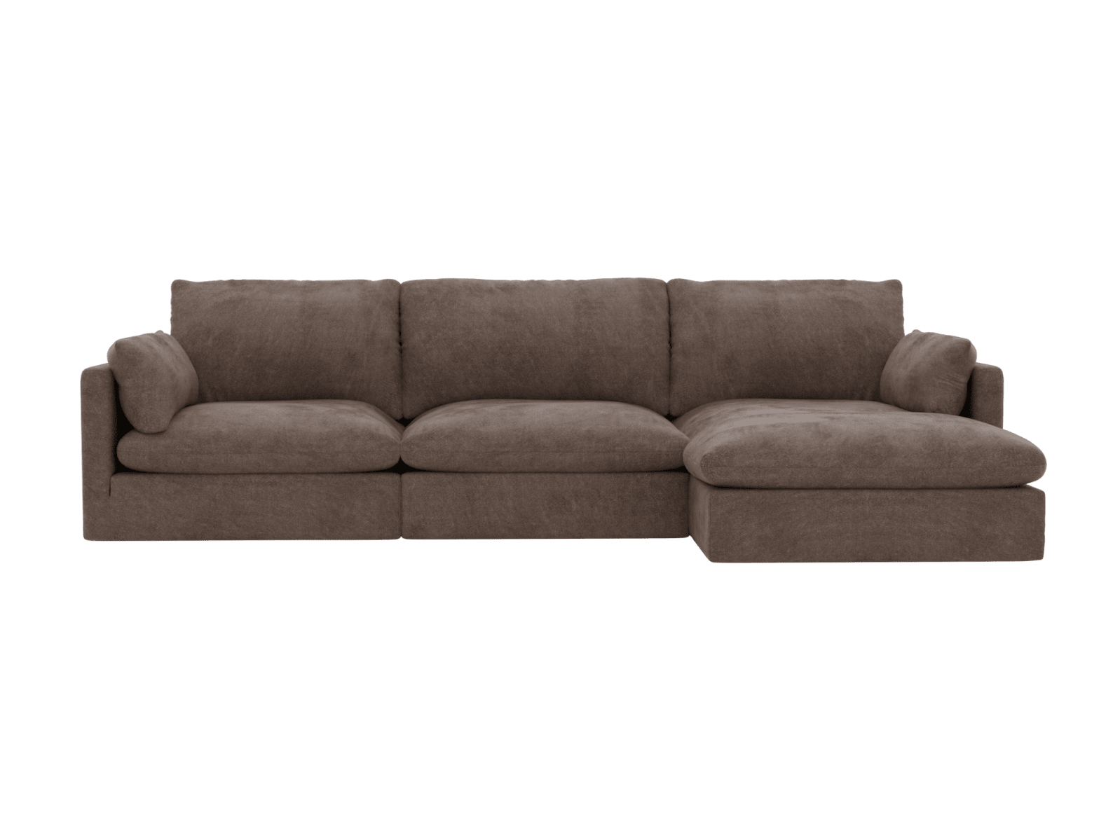 Willow Muse Mink Chaise Sofa - 3 Seater color Muse Mink